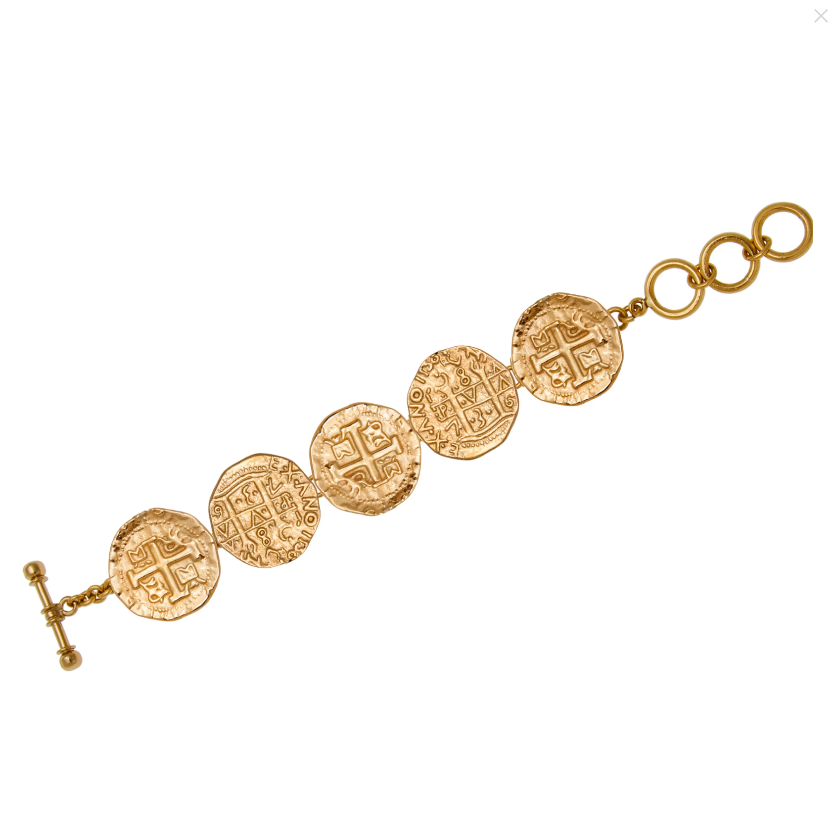 Large Greek Coin Gold Mixed Bracelet