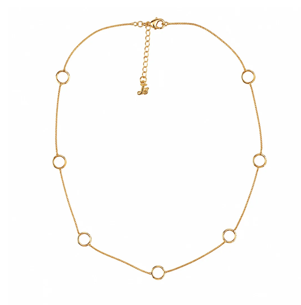 16'' "Circles" design 18K Gold Plated Necklace