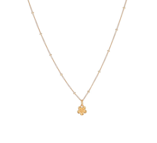 Gold Flower Charm Necklace