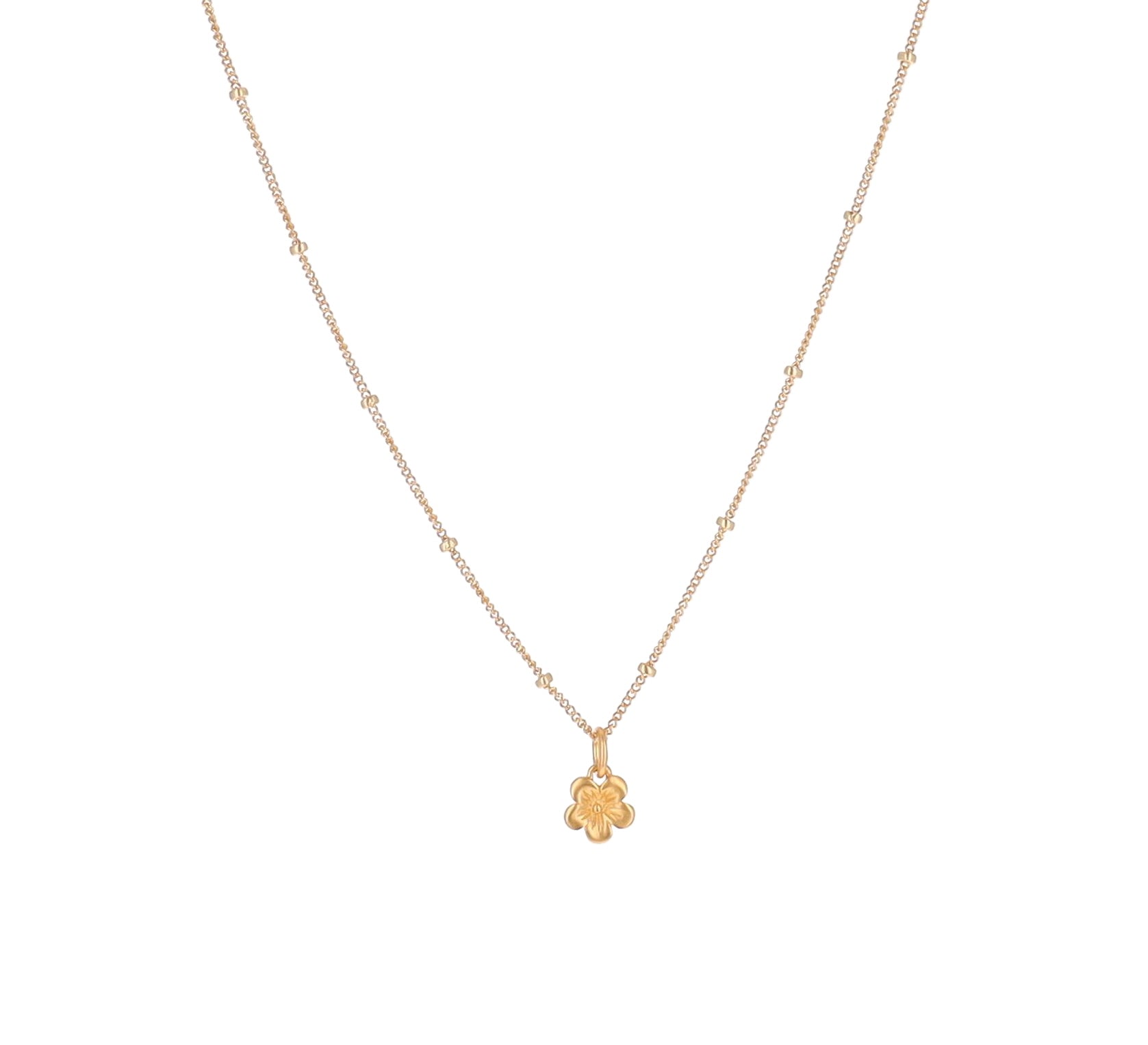 Gold Flower Charm Necklace