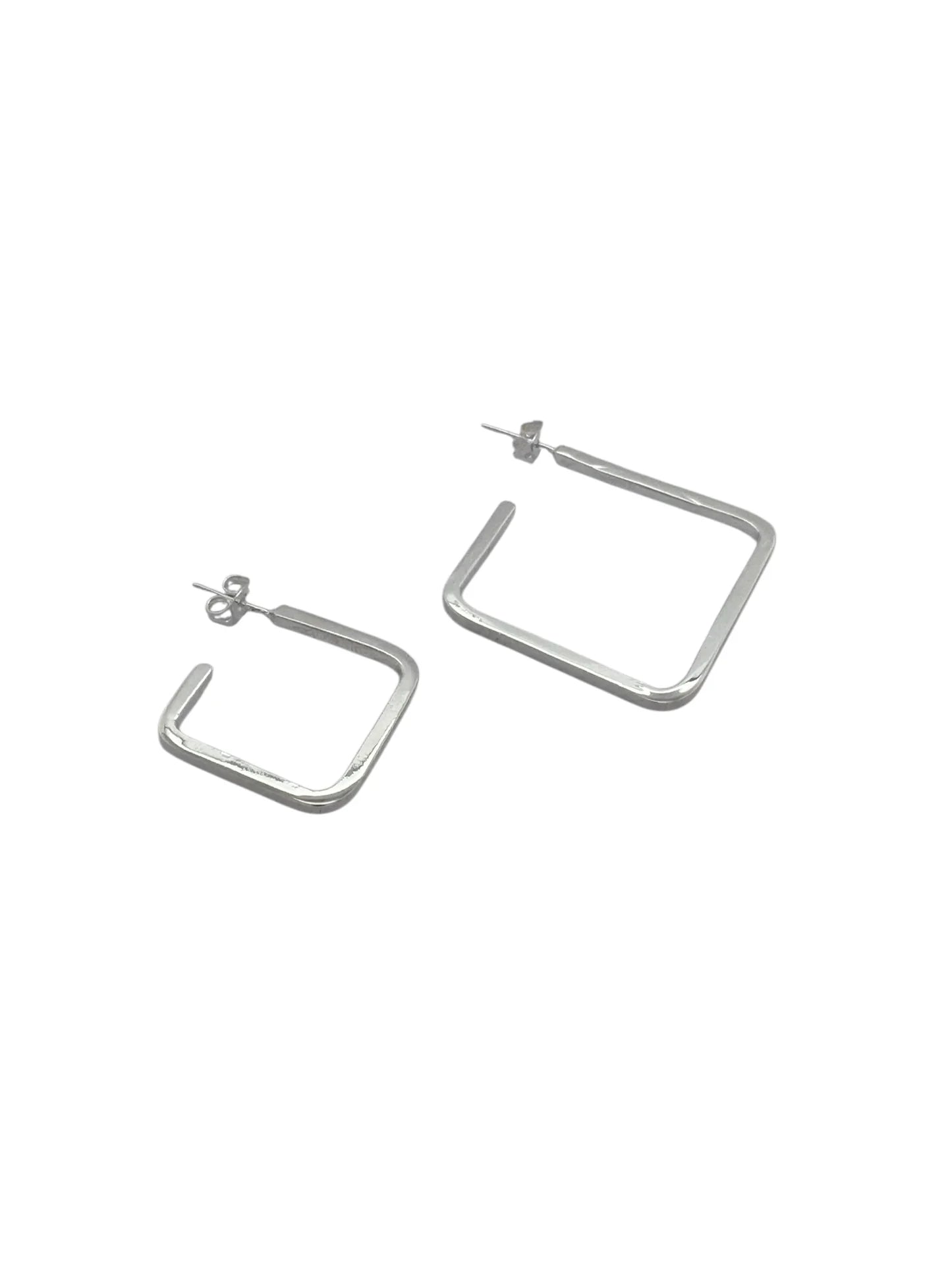 Square Small Hoop Sterling Silver Earring