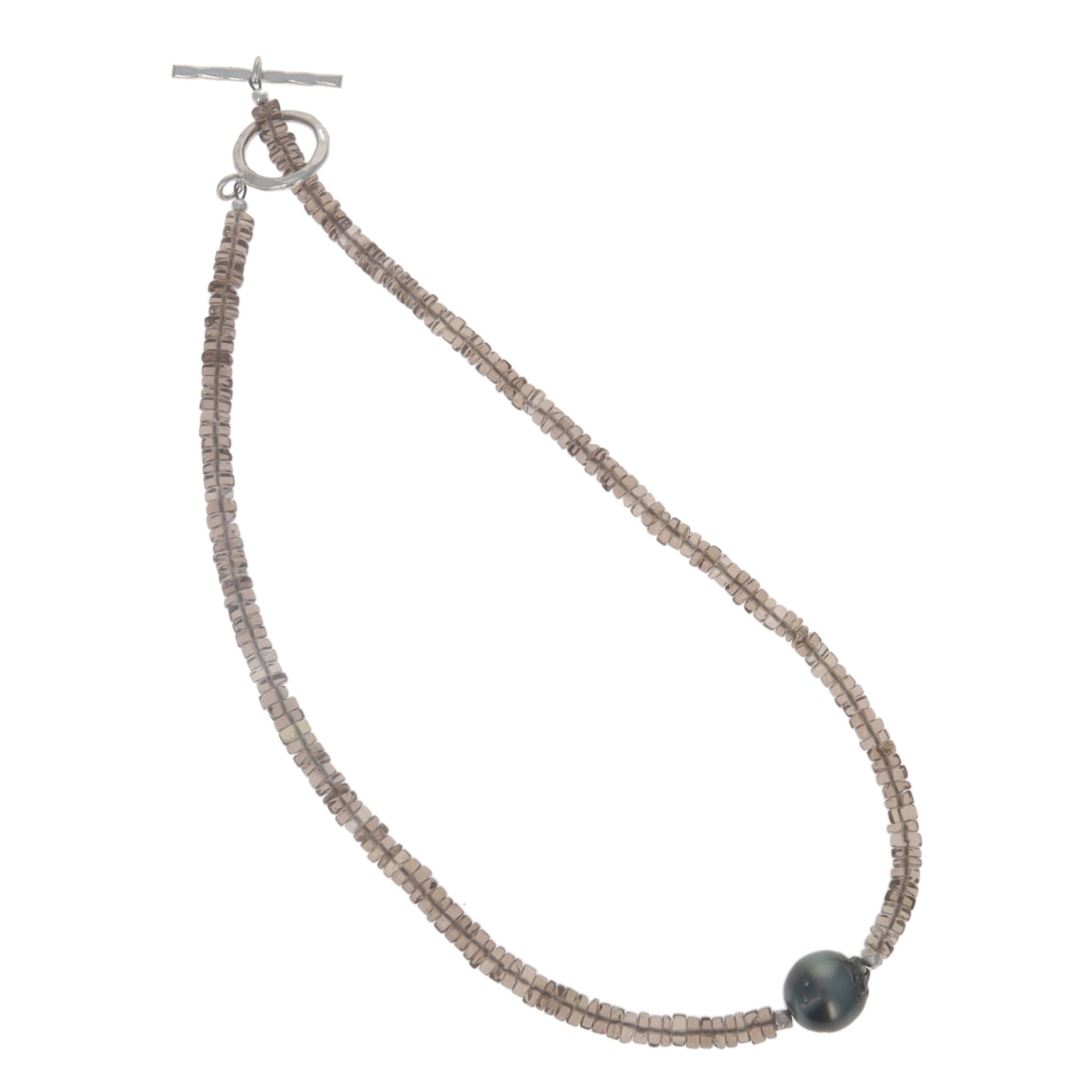 Smokey Topaz and Tahitian Pearl Necklace