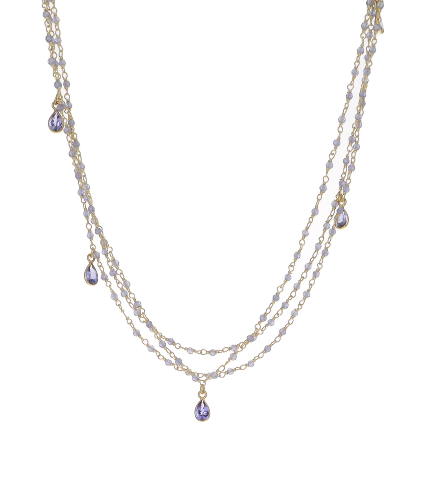 Multi Strand Tanzanite Necklace