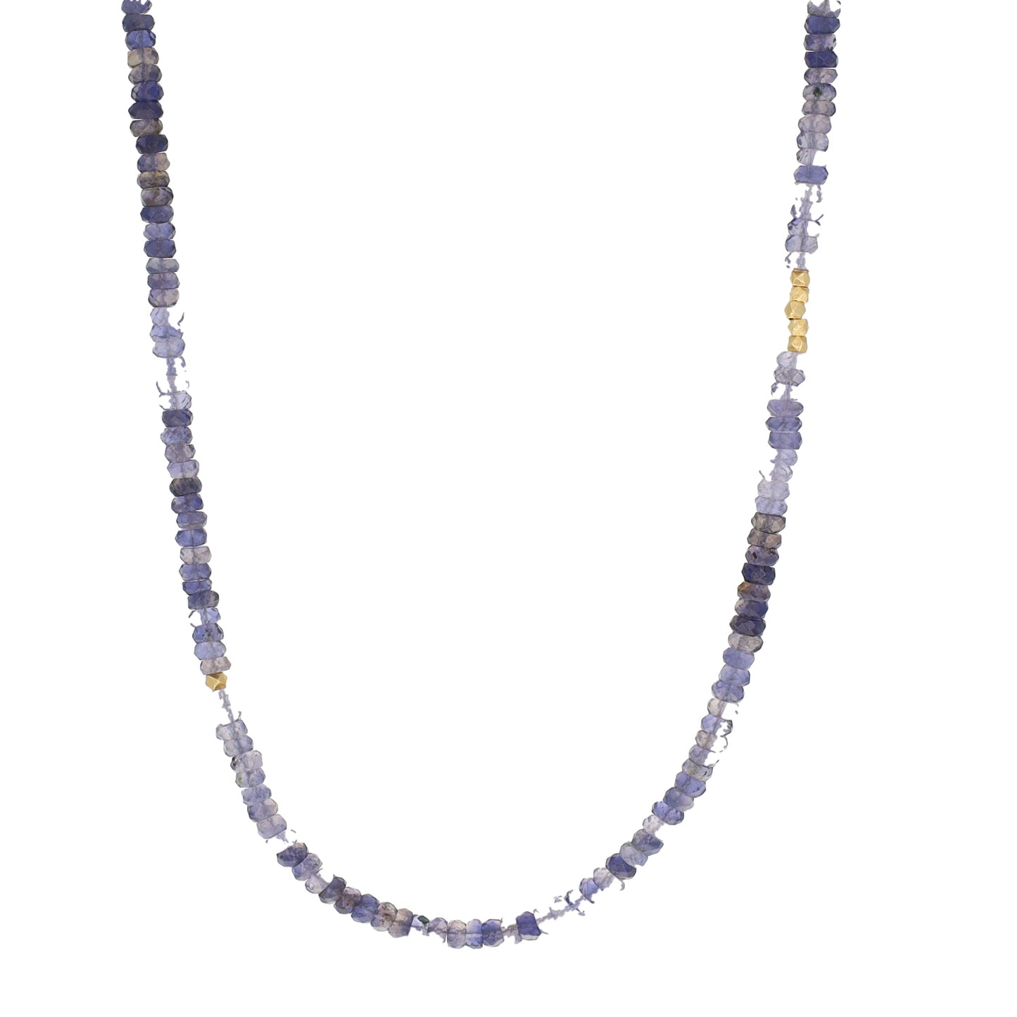 Tanzanite Necklace with gold beads