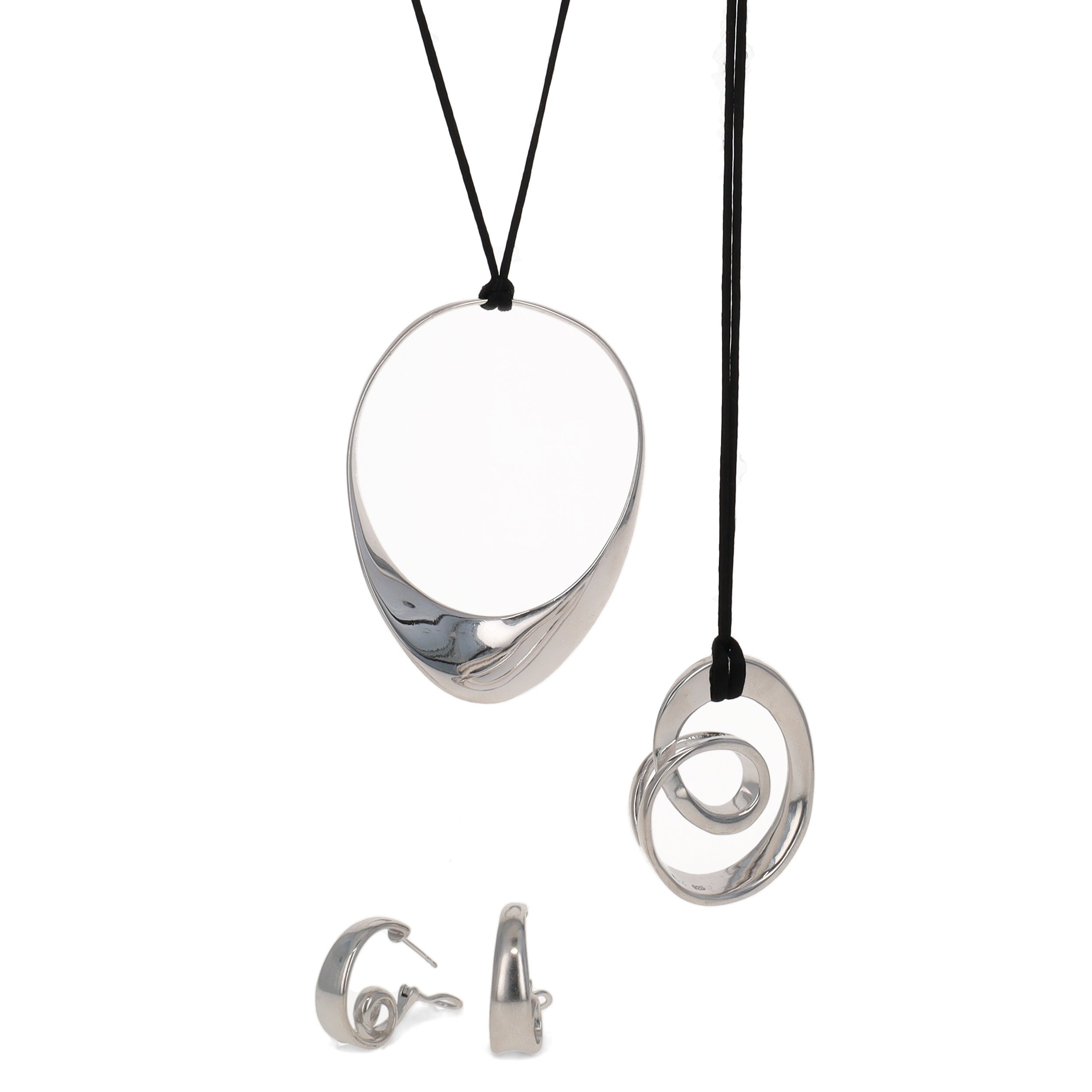 Sterling Mobius Hoop Necklace