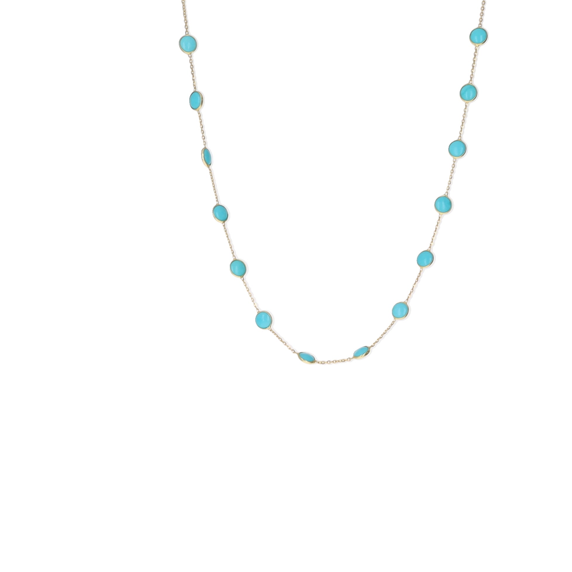 Kingman Turquoise and 18k Gold Necklace