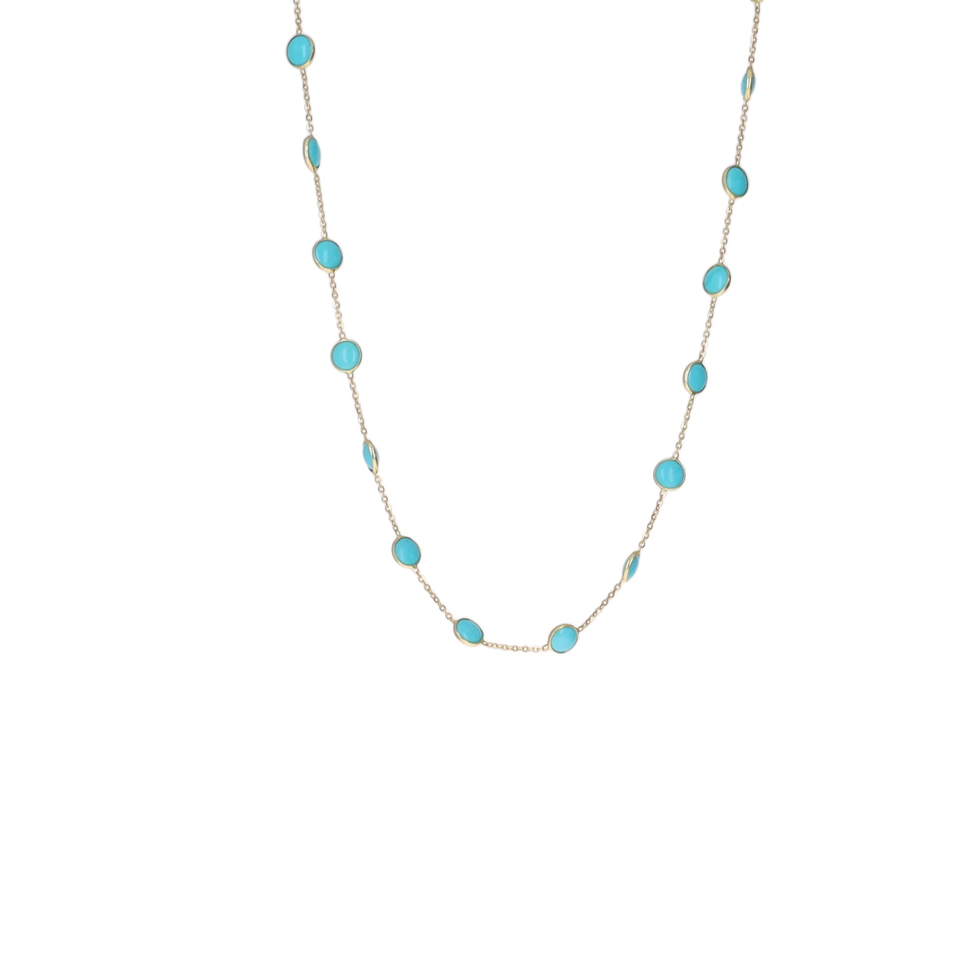 Kingman Turquoise and 18k Gold Necklace