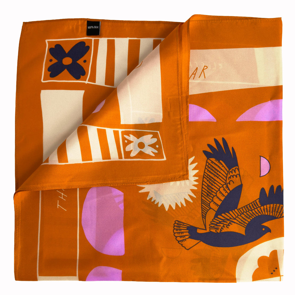 Soar & Sing Scarf | Silk Habotai Scarf | Women's Bandana: 26" x 26"