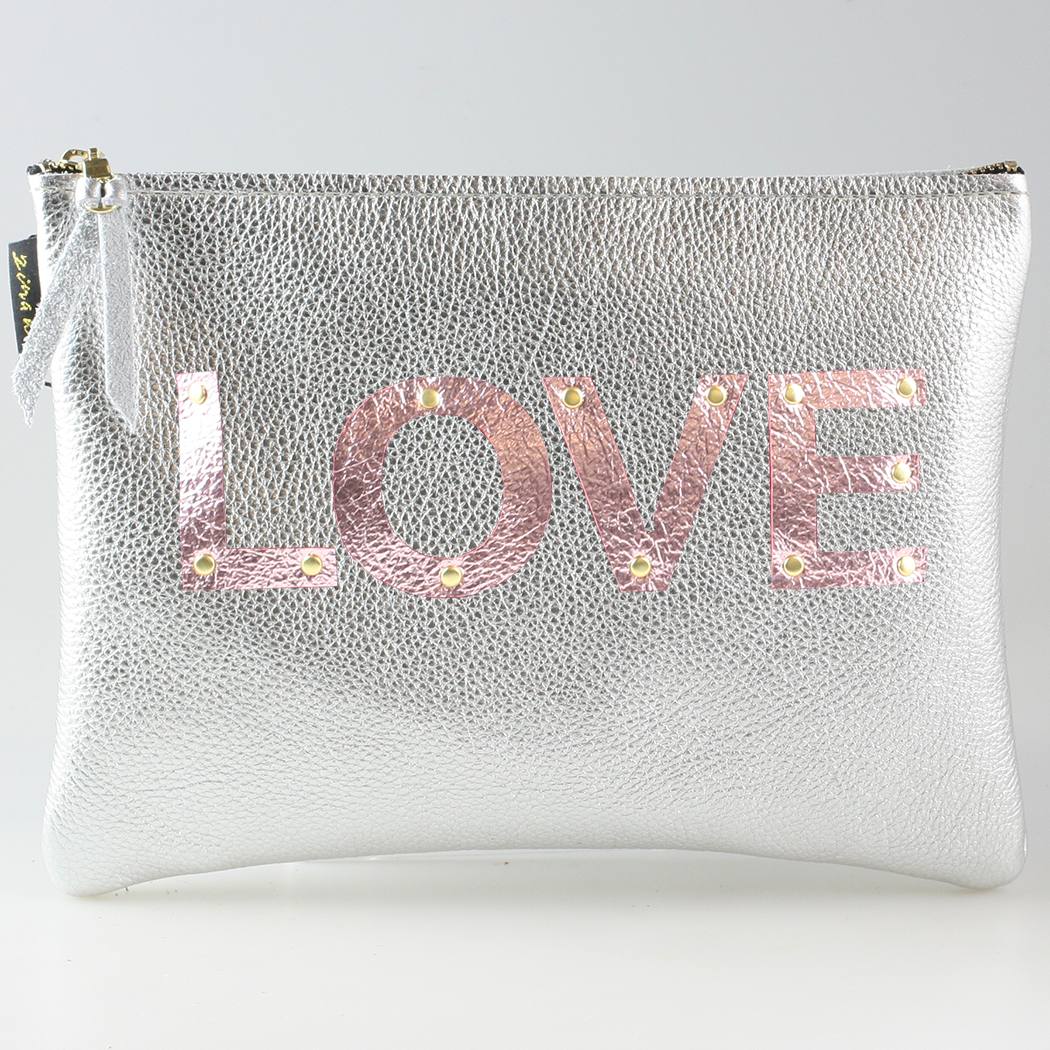 The Metallic Applique Carter: LOVE: Jet  w/Rose letters
