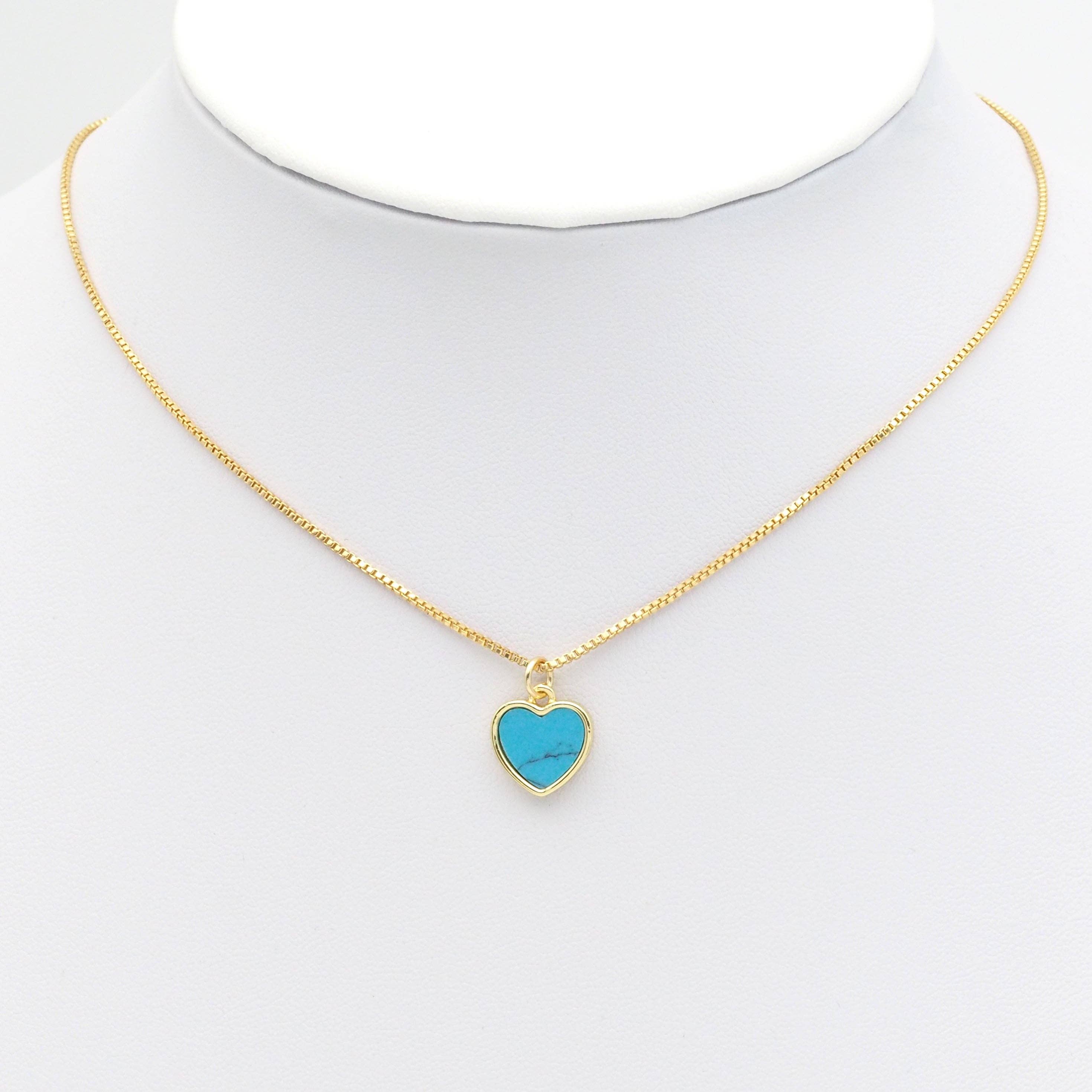 Gold gemstone Heart Charm, Red