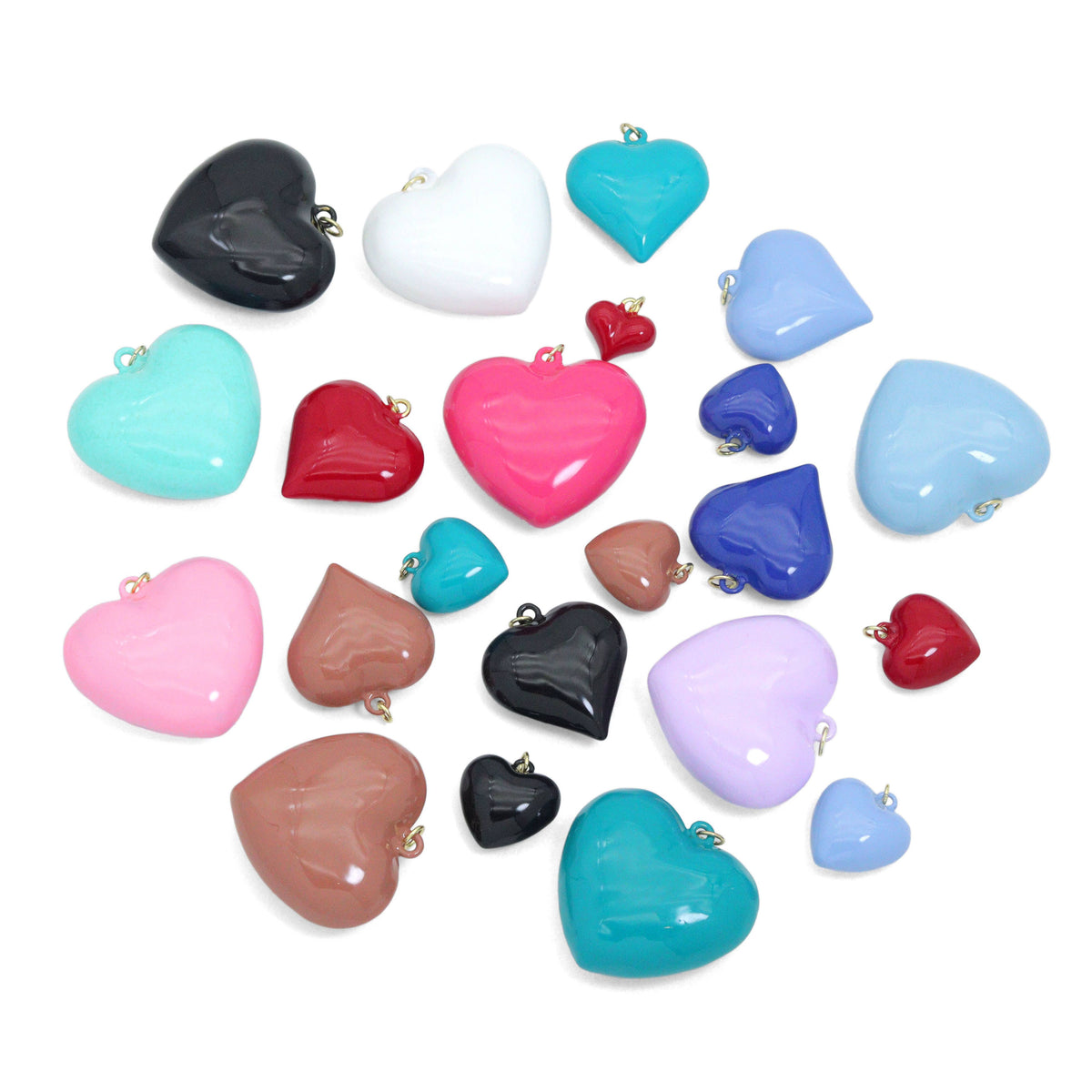 Puffy Hearts Collection, valentine's day charm, Sku#Y1082: 10# Red Large