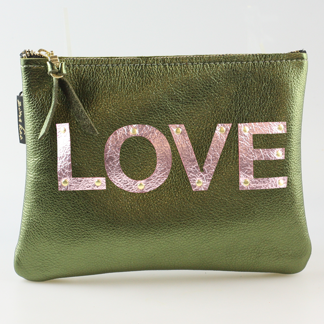 The Metallic Applique Carter: LOVE: Royal  w/Rose letters
