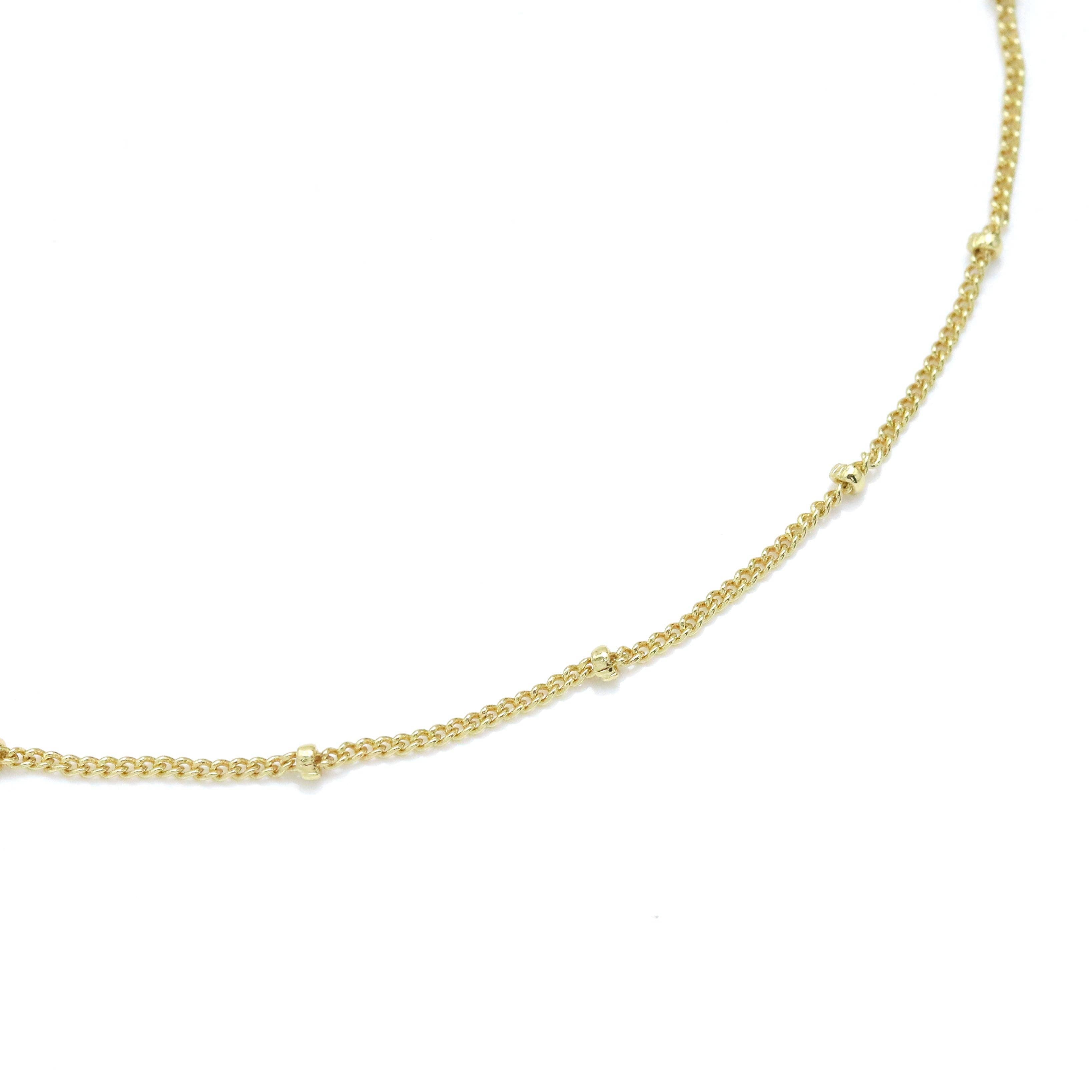 Gold Silver Danity Ball  Adjustable Necklace, Sku#LX595: Gold