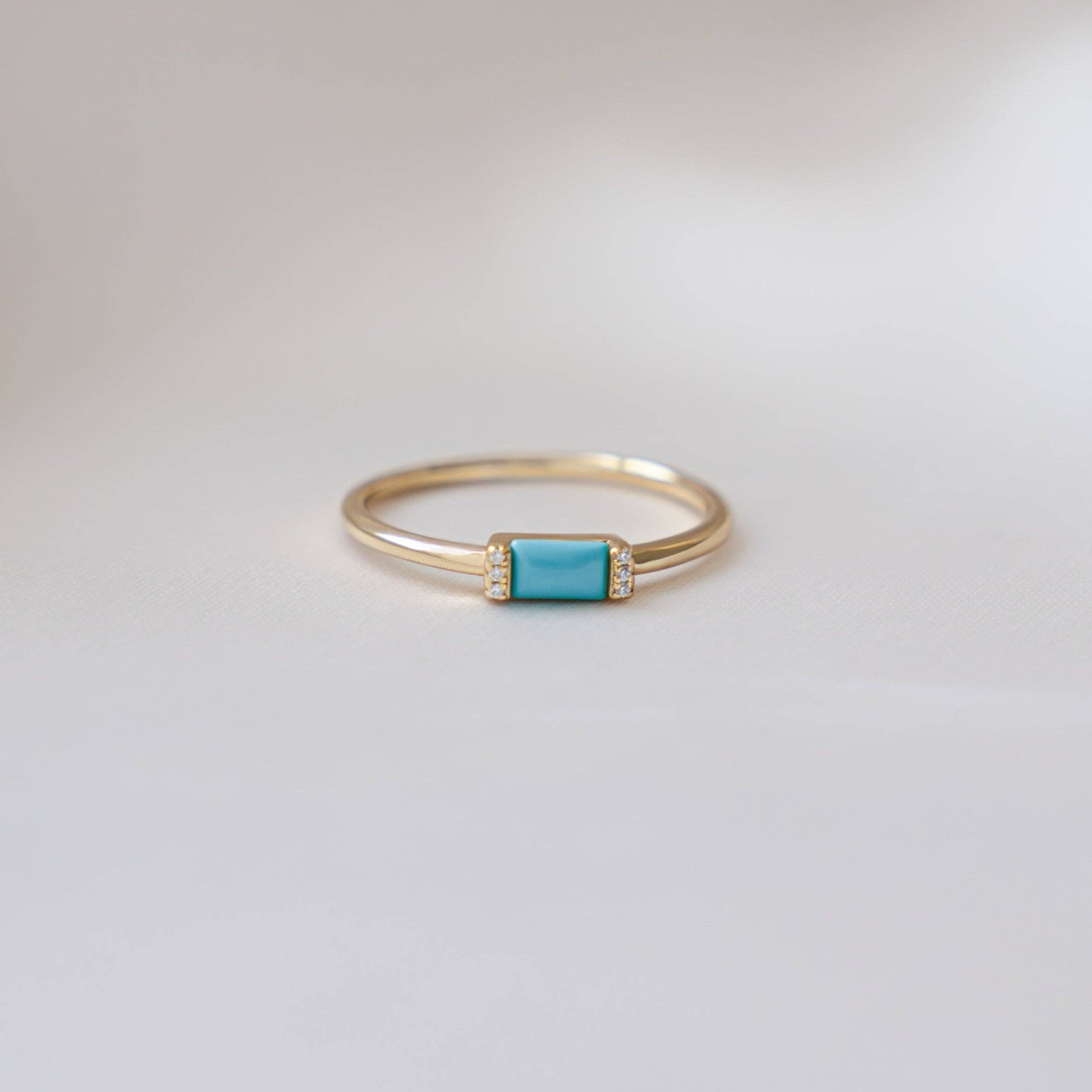 Turquoise Simple Baguette Ring