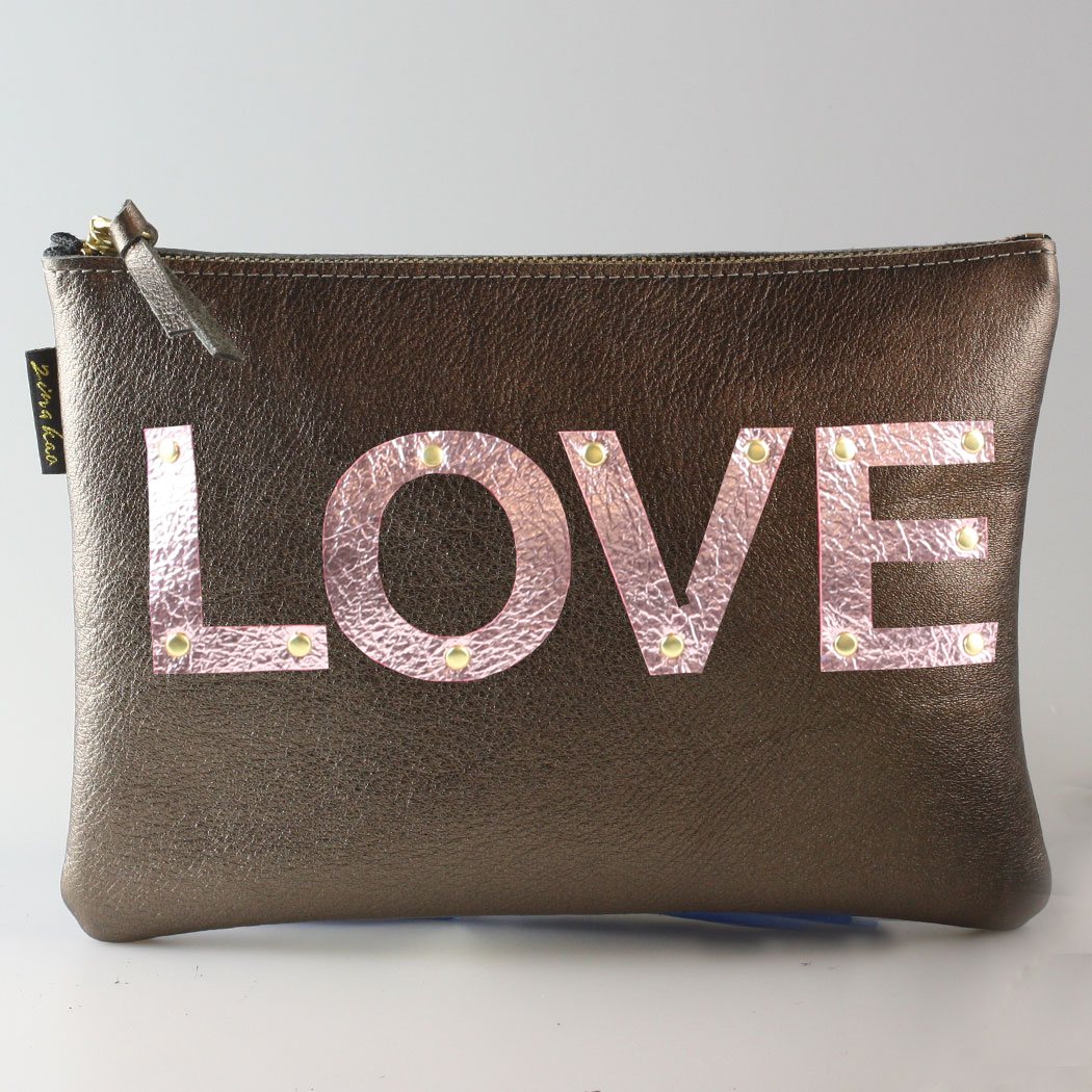 The Metallic Applique Carter: LOVE: Royal  w/Rose letters
