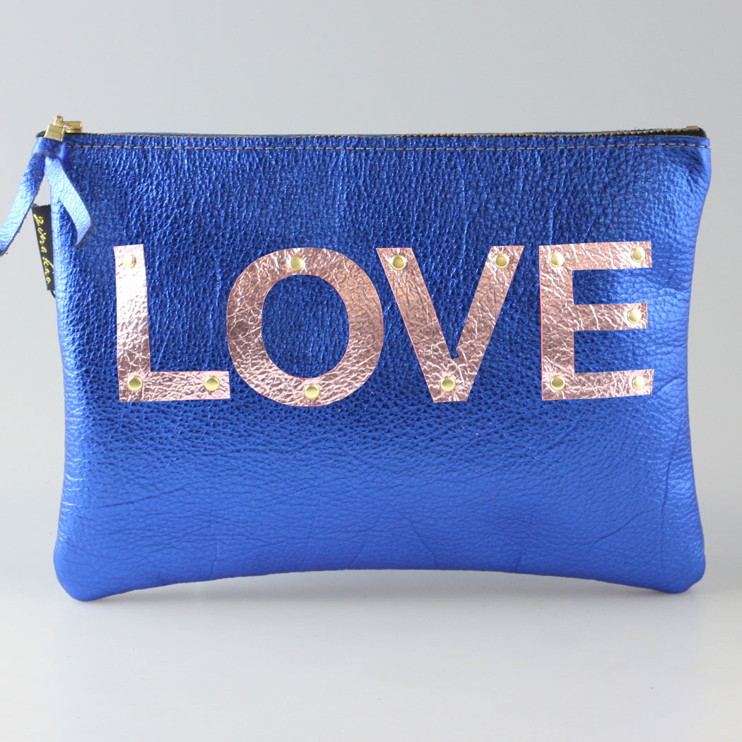 The Metallic Applique Carter: LOVE: Royal  w/Rose letters