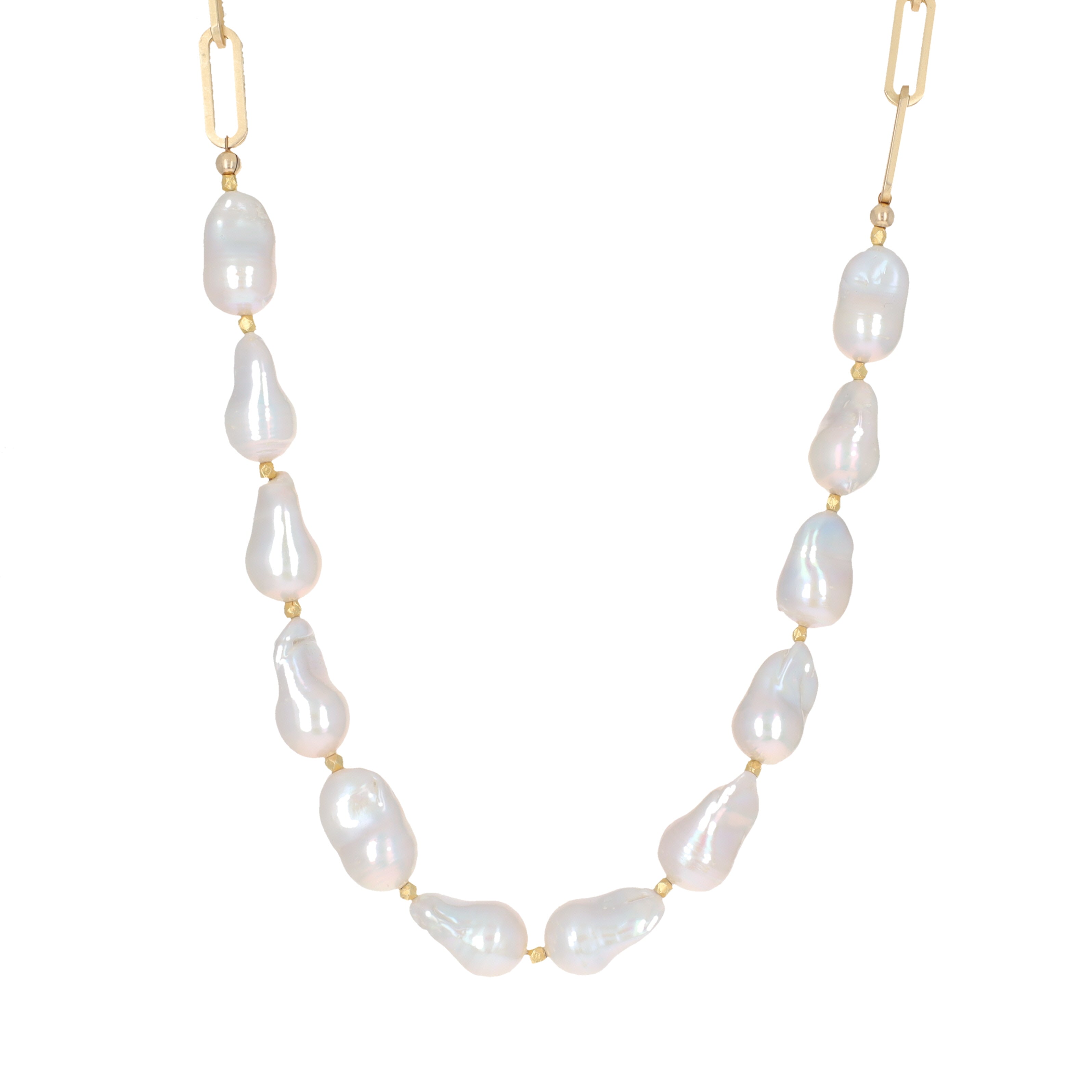 Baroque Pearl on Gold Satin Chain