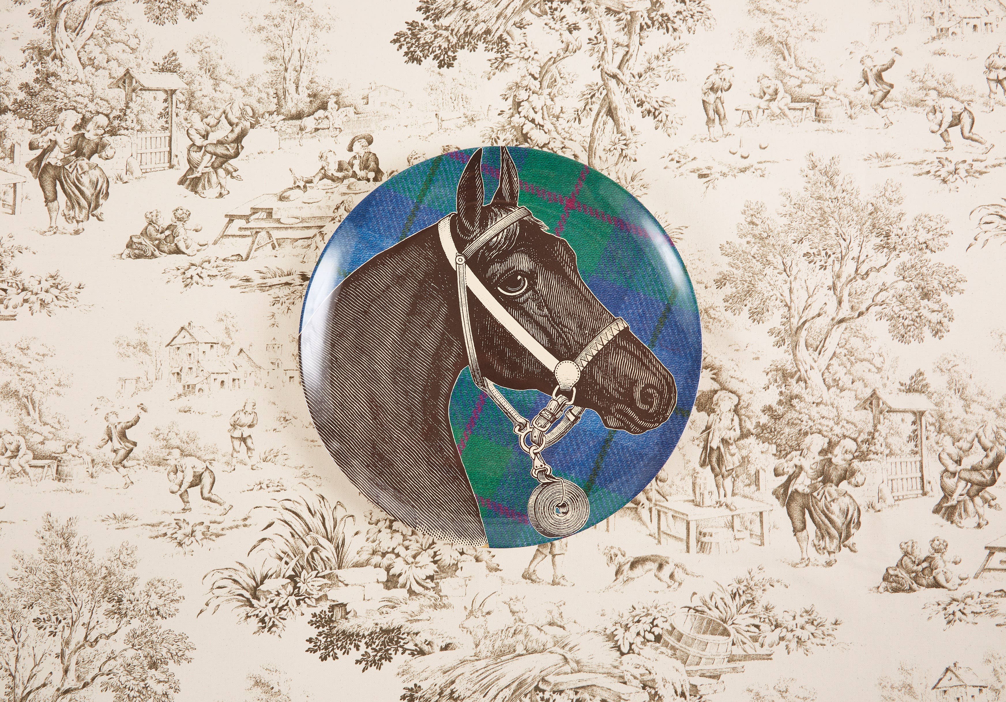 EQUUS TWEED ROUND TRAY 