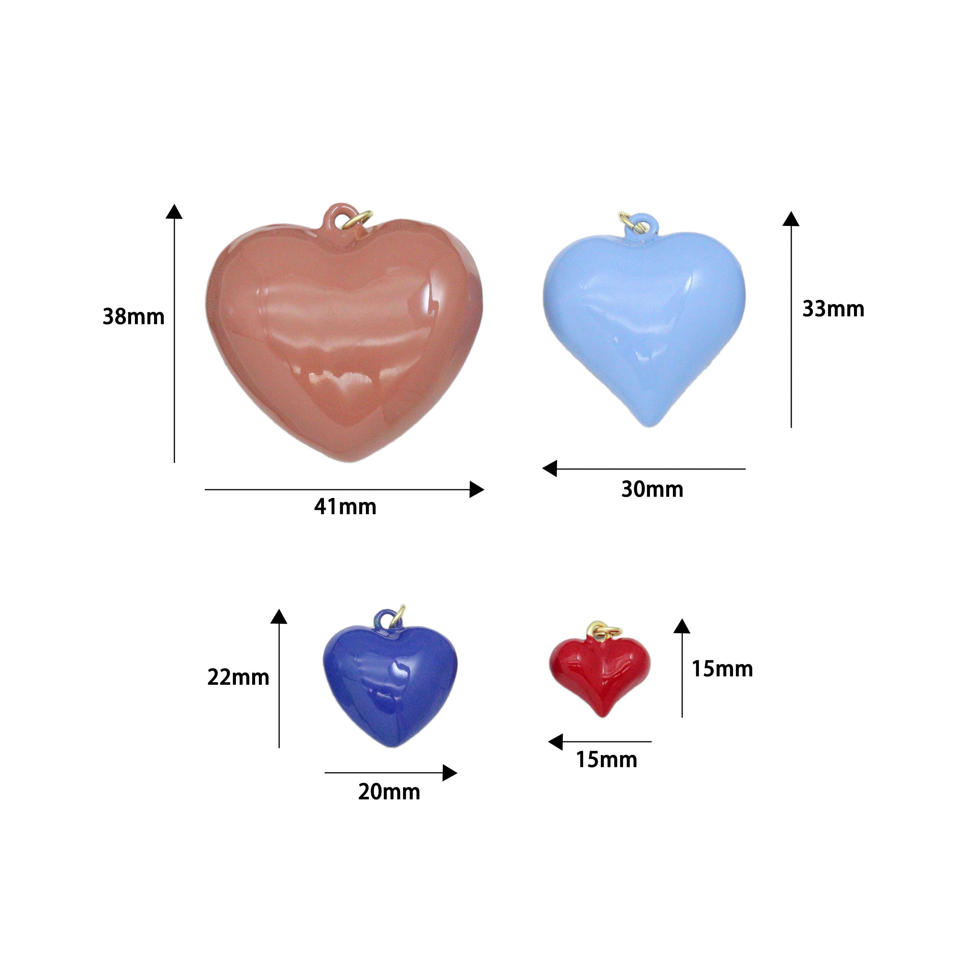 Puffy Hearts Collection, valentine's day charm, Sku#Y1082: 3#
