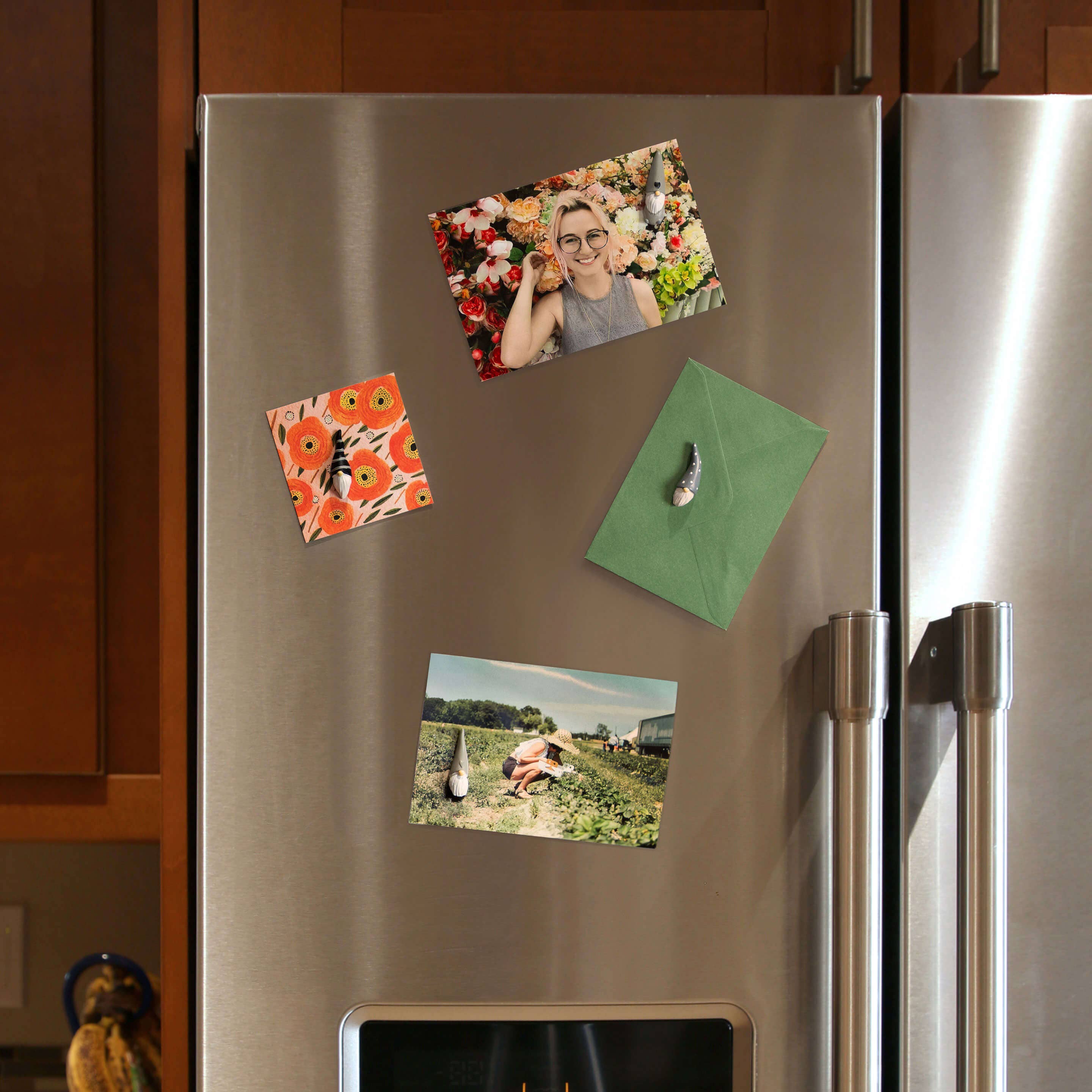 Colorful nordic GNOME gray magnets s/4