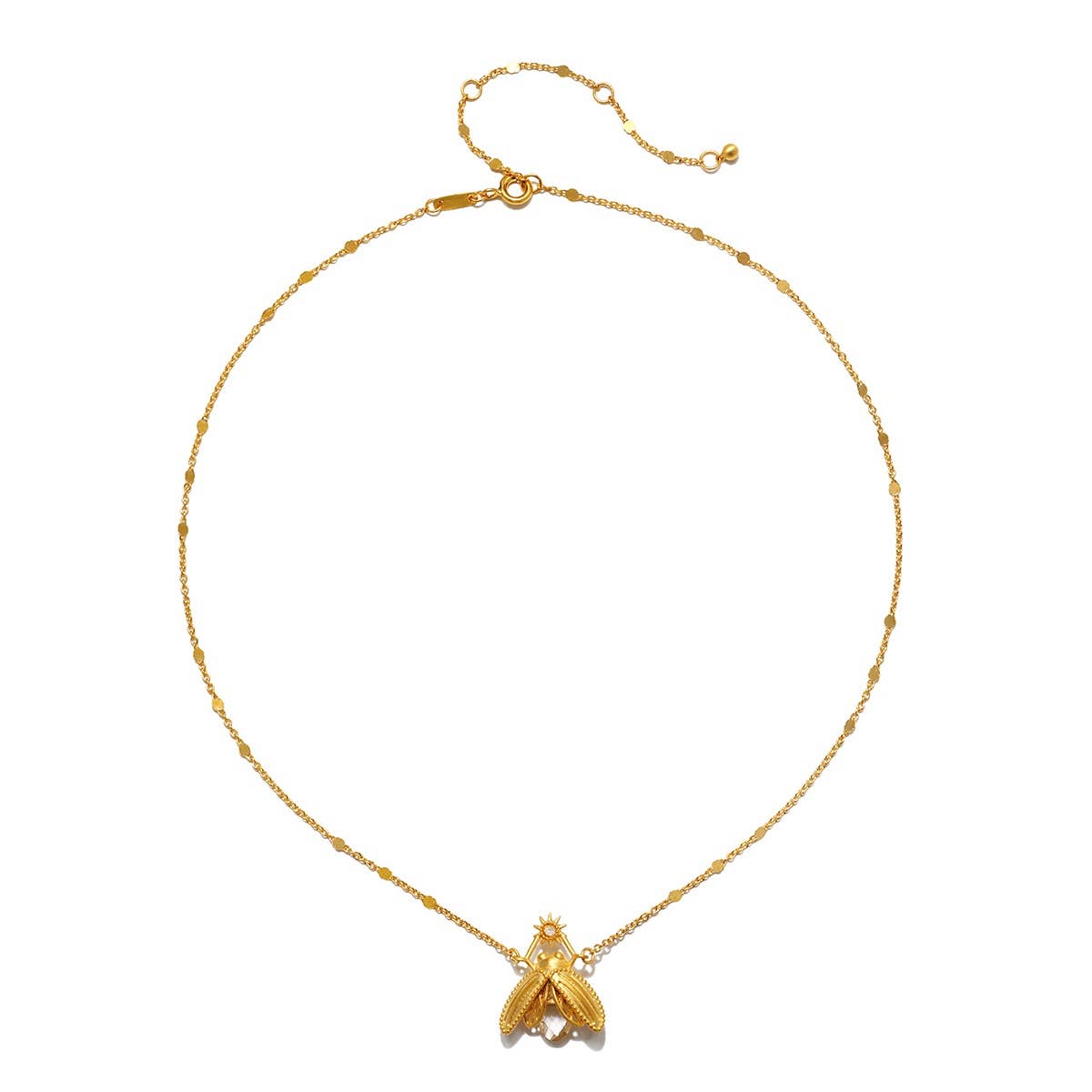 Sacred Light White Topaz Firefly Necklace  16"