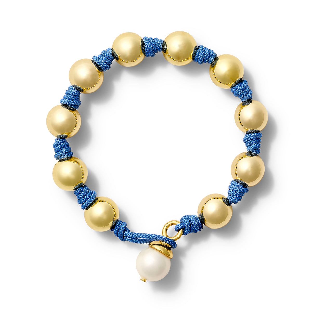 The Knotty Pearled Bracelet ~ Gold: Orange / 7 1/2"