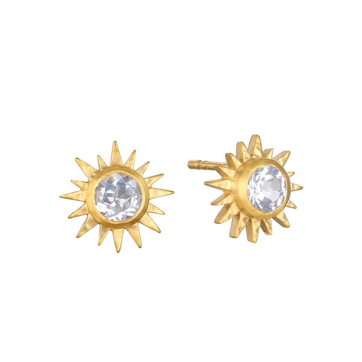 Light Seeker White Topaz Starburst Studs