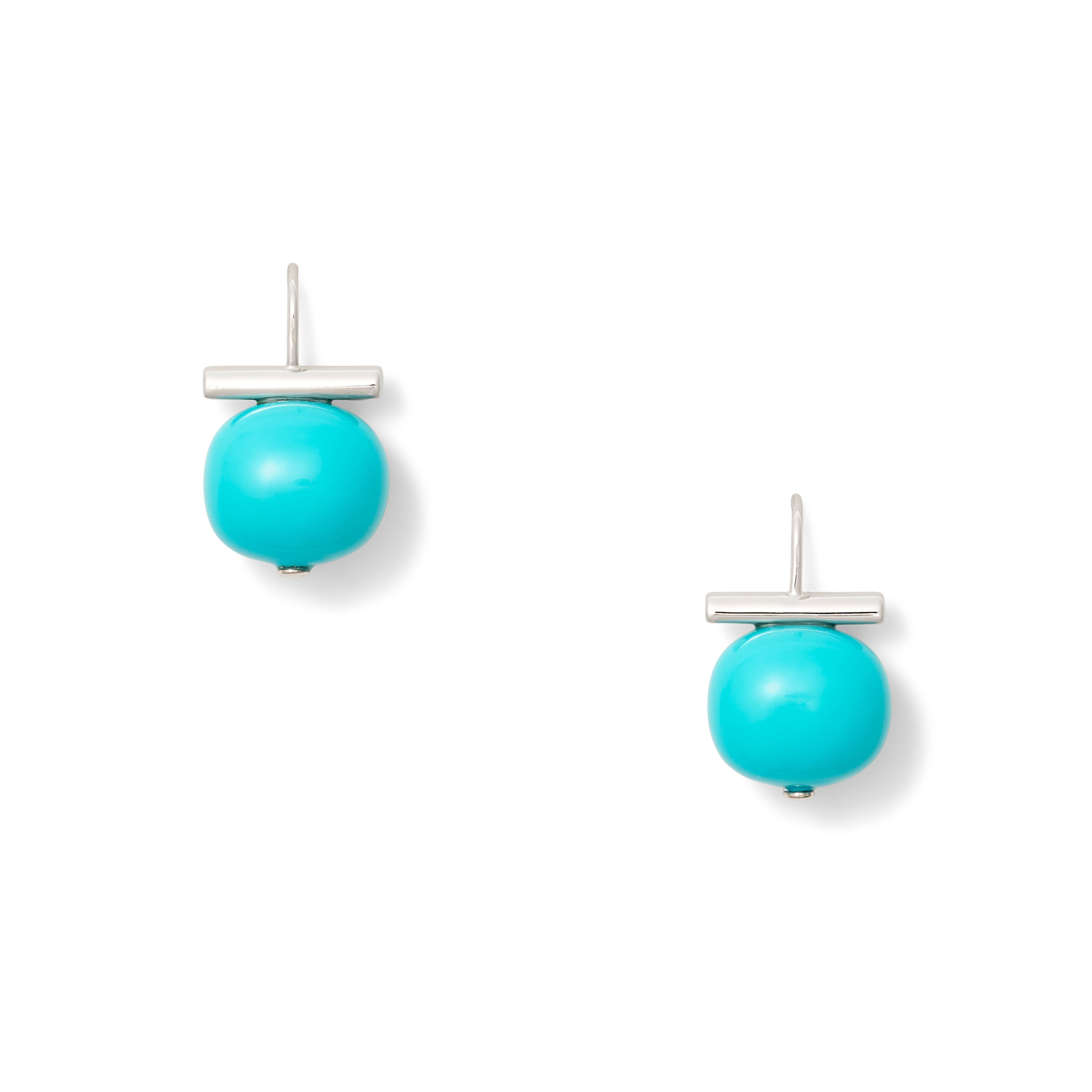 Turquoise Forever Fave Pebble Pearl Earrings Sterling Silver