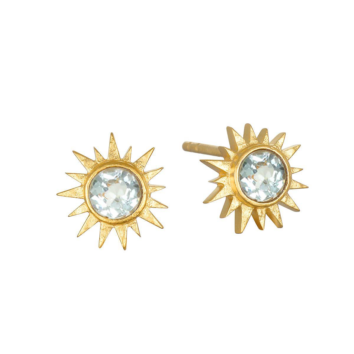 Blue Topaz Starburst Earrings