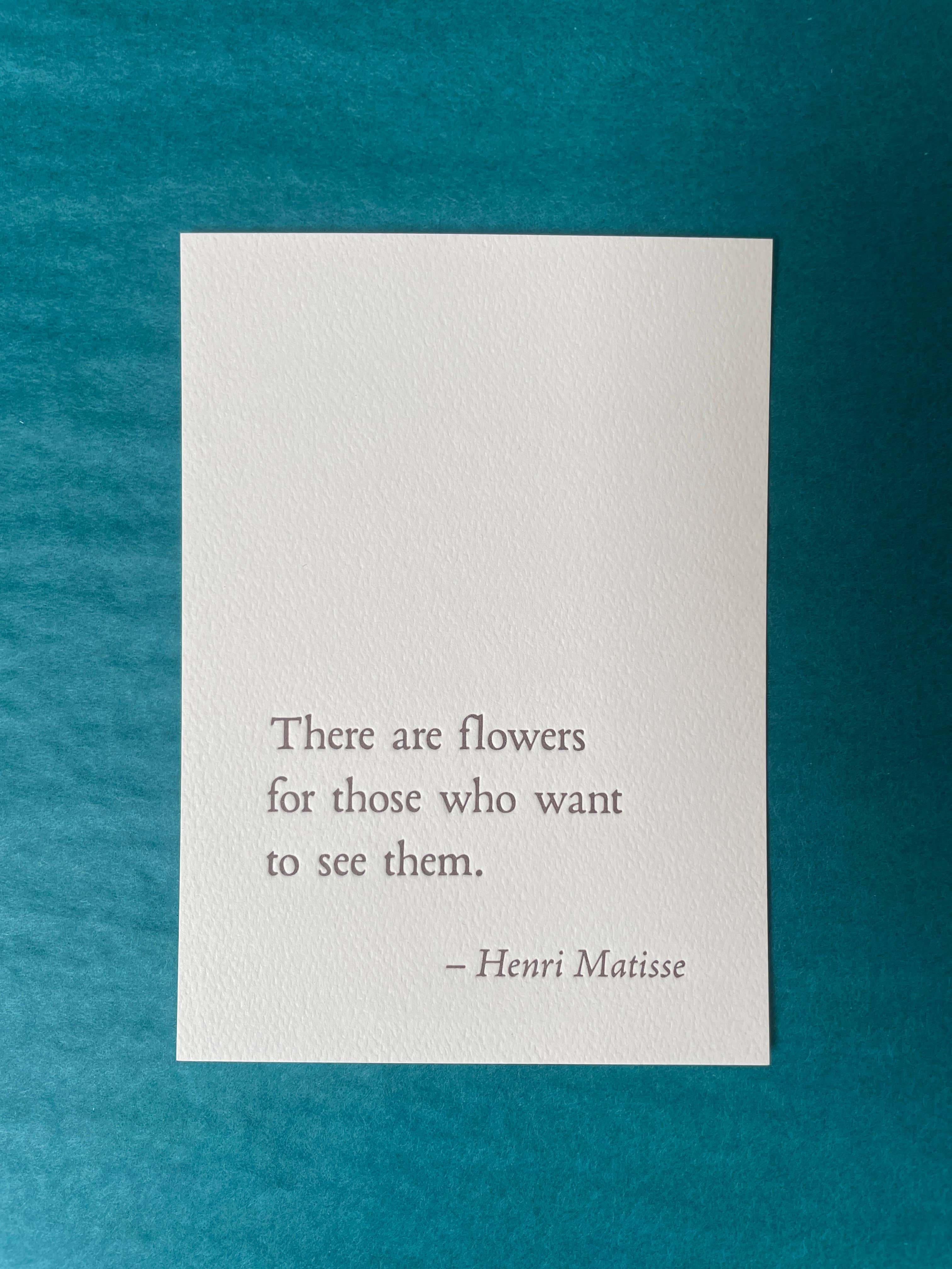 Henri Matisse - Flowers QuoteNote