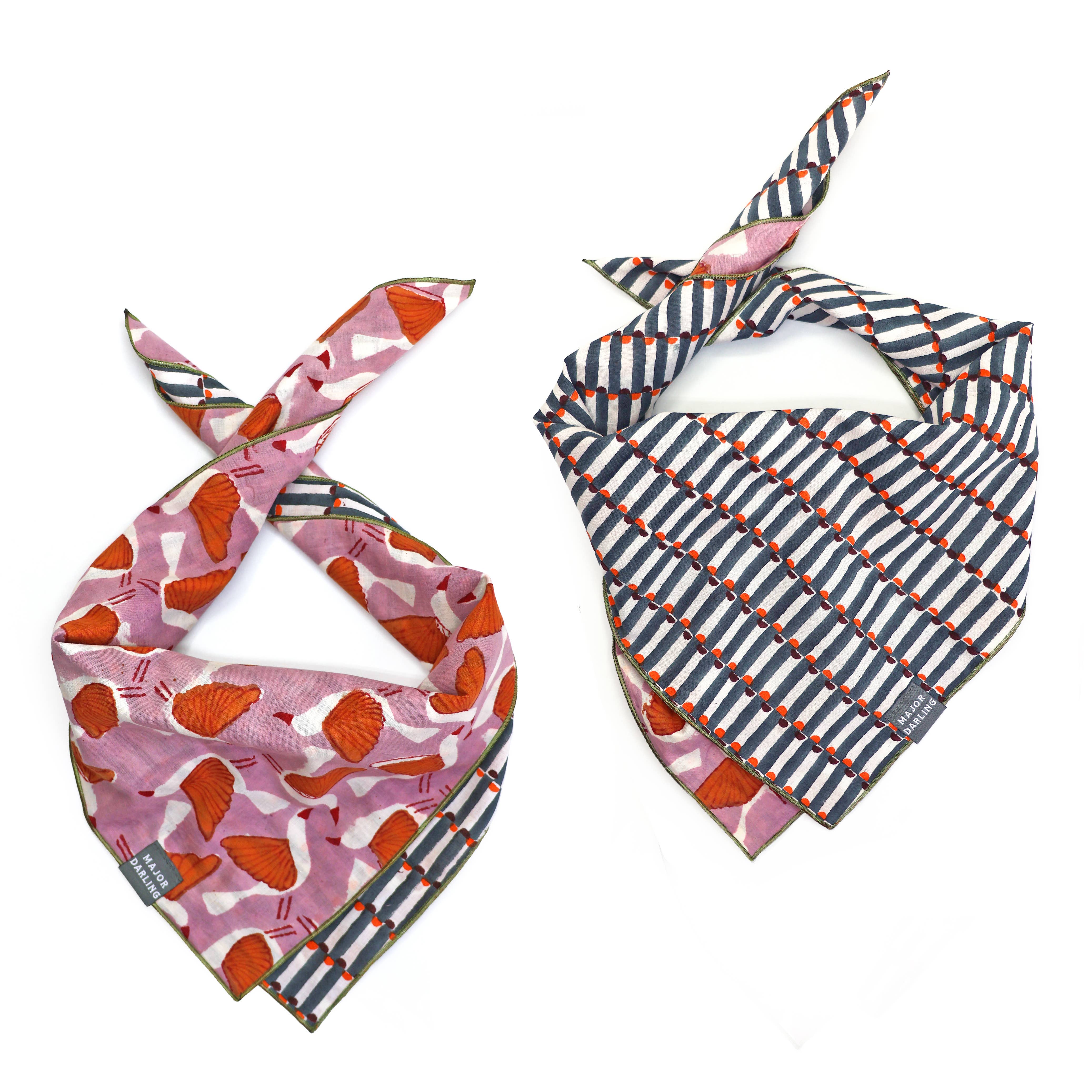 Double Sided Dog Bandana: Floral Vines