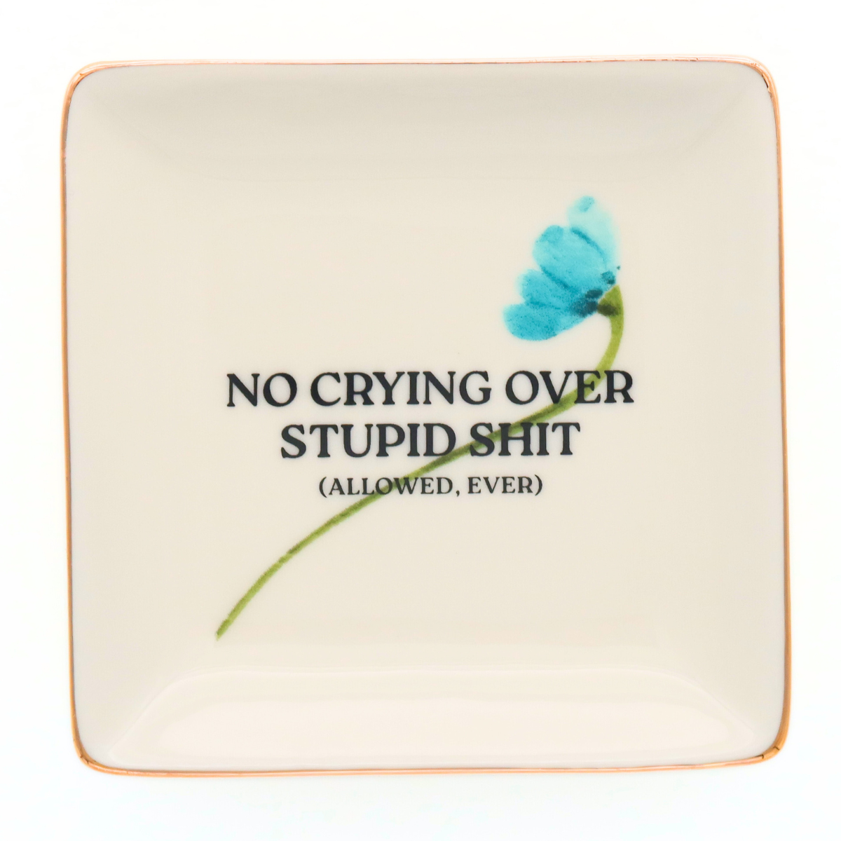 Square Trinket Tray NO CRYING OVER STUPID SHIT