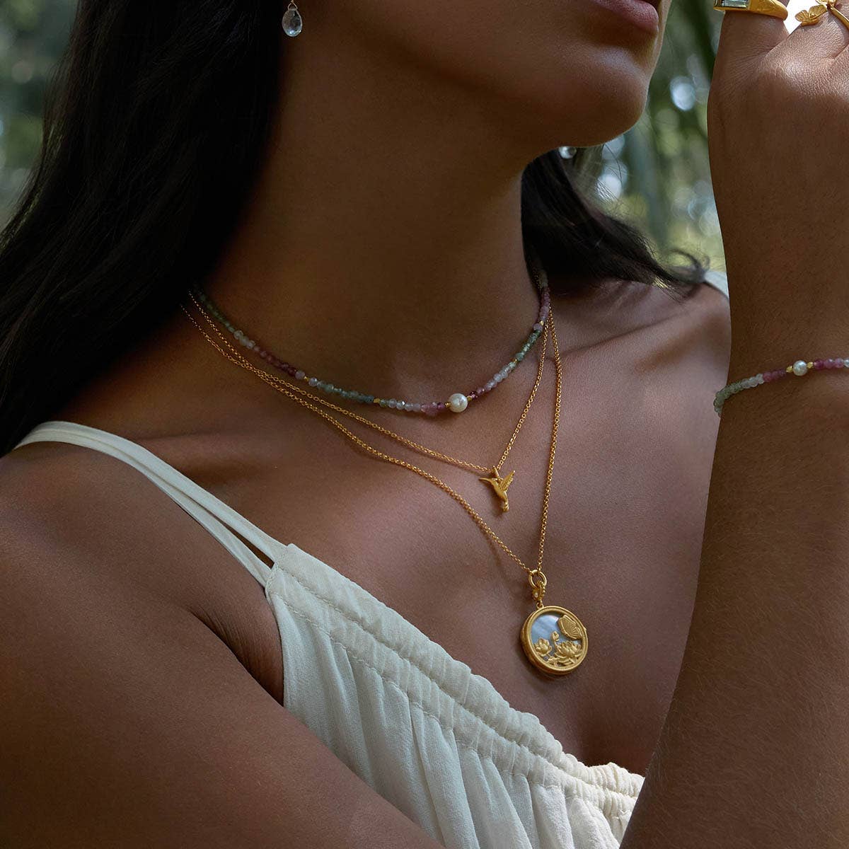 Loving Devotion Hummingbird Necklace 16"