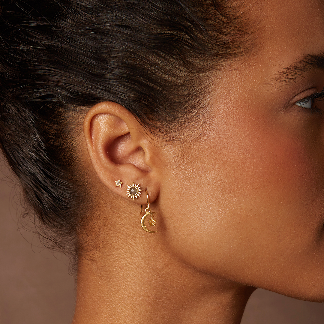 Labradorite sunburst stud earrings