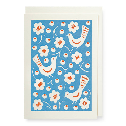 Ariana Blue Bird Pattern Notelet Card