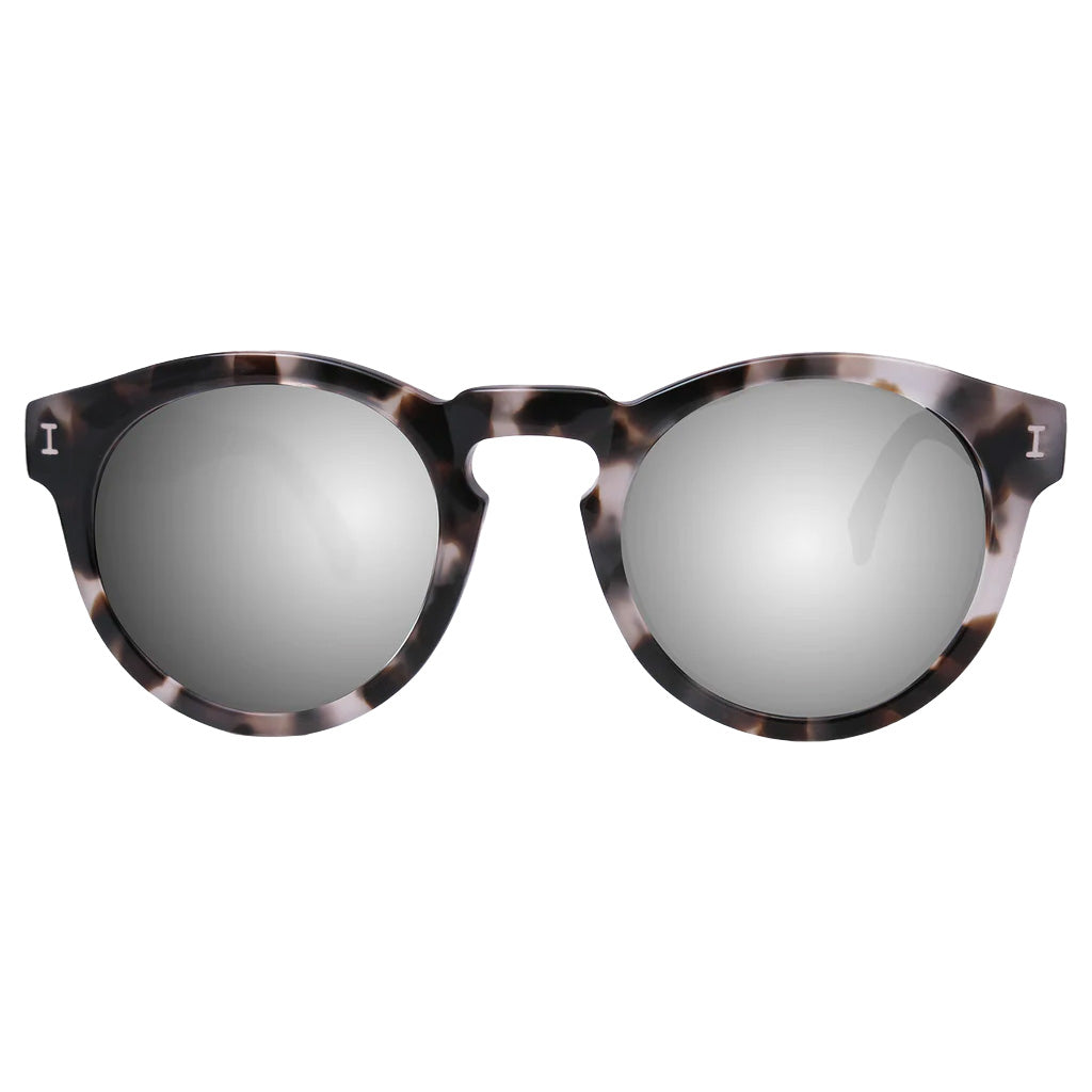 Leonard white tortoise w/ silver mirror lenses