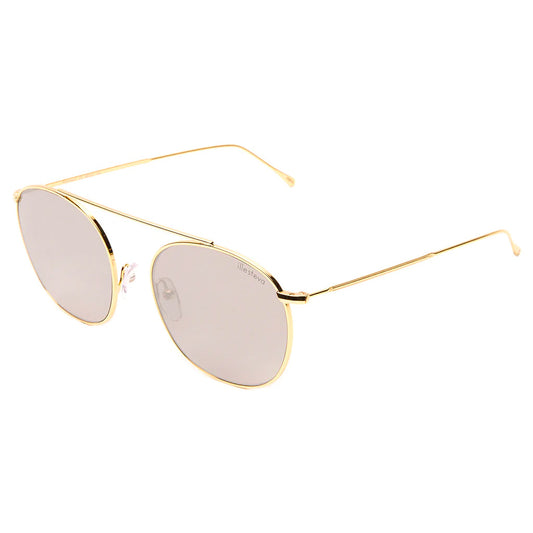 Mykonos Two gold with silver flat mirror lenses