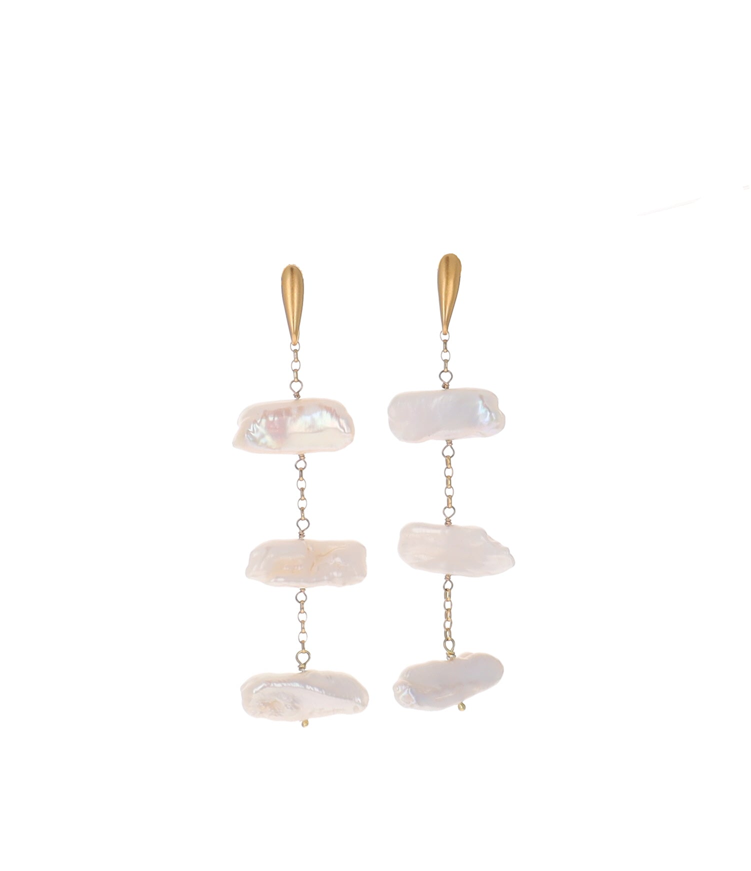 Triple Pearl Drop Earrings