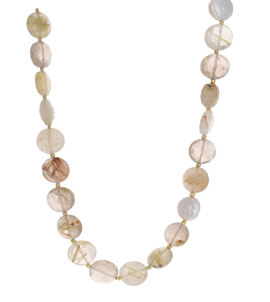 Rutilated Quartz and Pearl Necklace