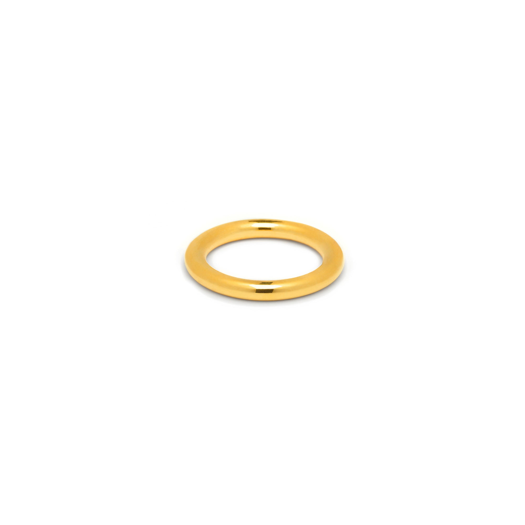 Single 3mm Round Band in Gold, High Polish