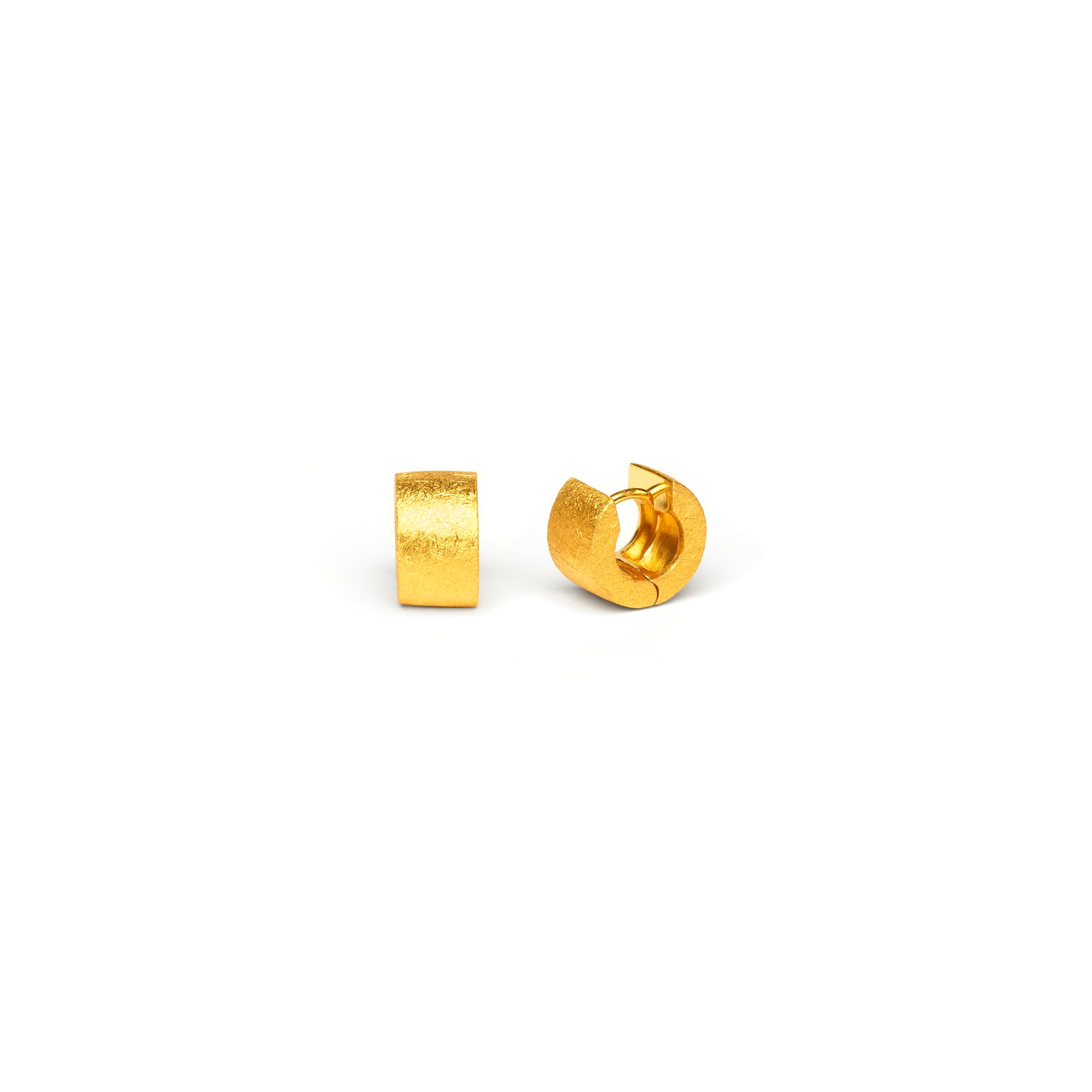 Gold Flat Creole Huggie Earring