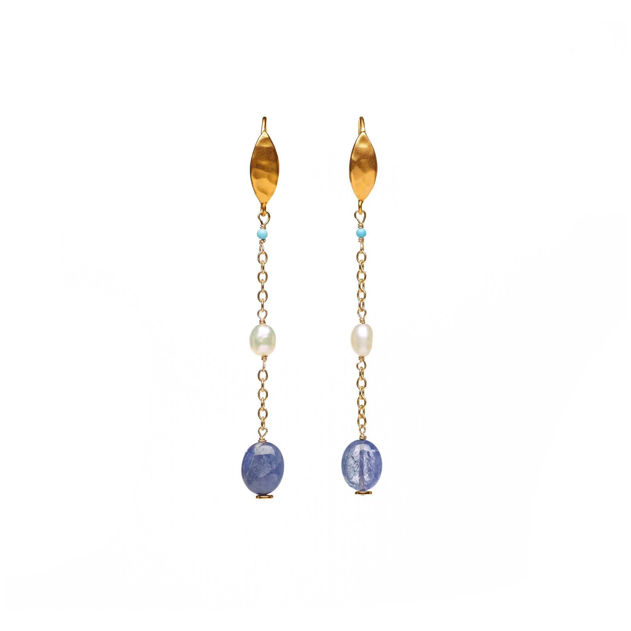 "Summer Fun" Tanzanite and Pearl Drop Earrings