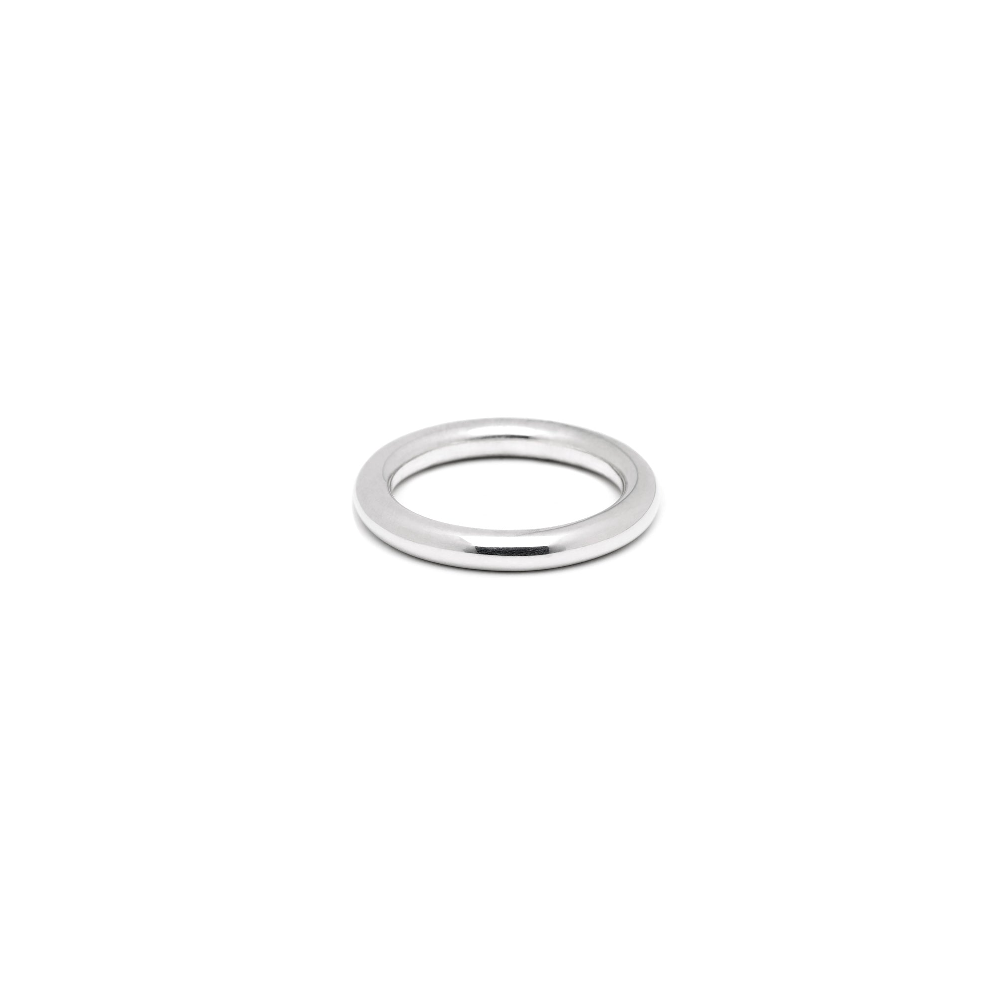 Single 3mm Round Band in Silver, High Polish