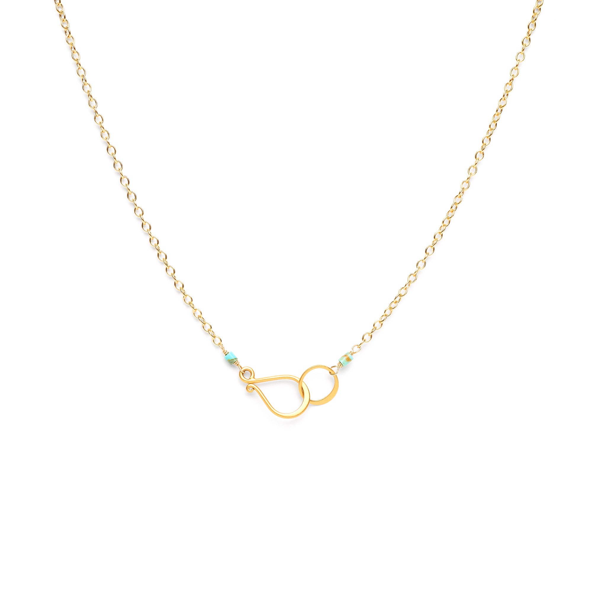 Turquoise Heishi Bar Necklace