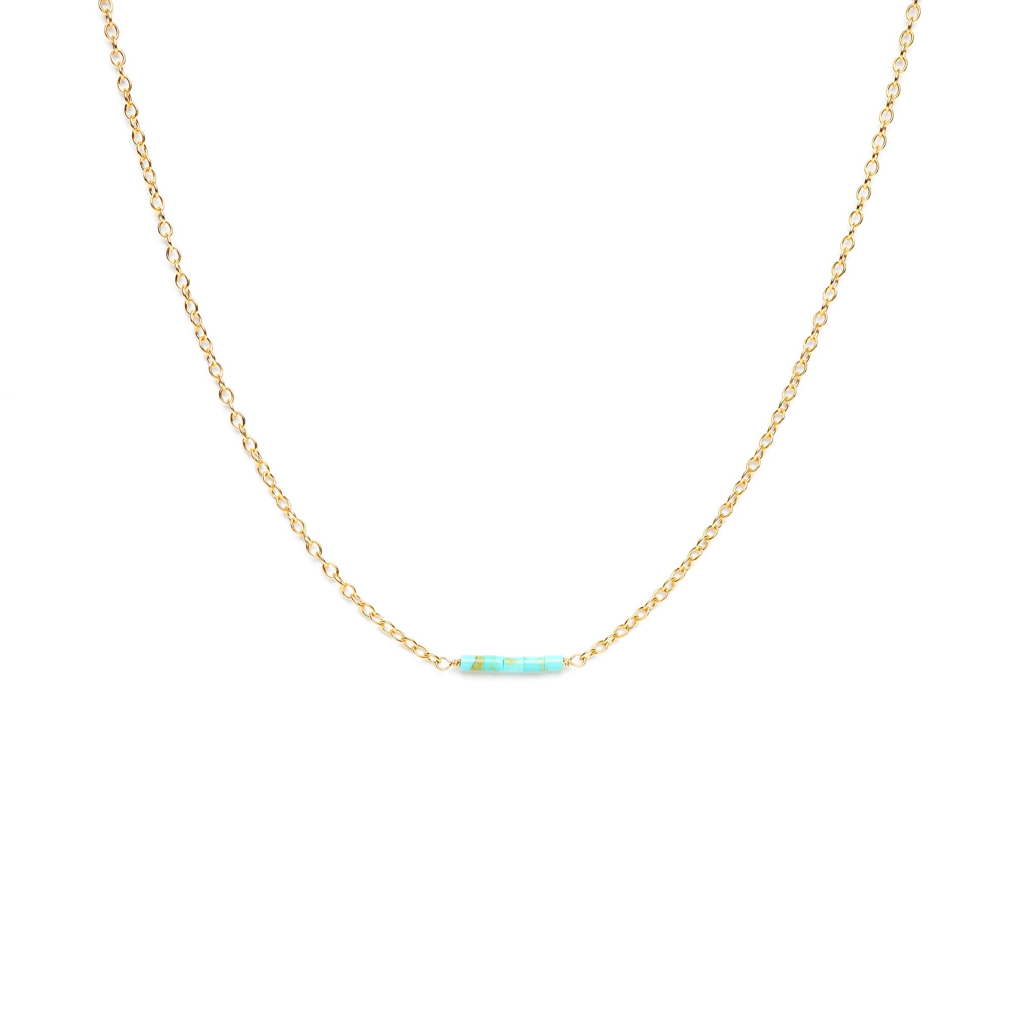 Turquoise Heishi Bar Necklace