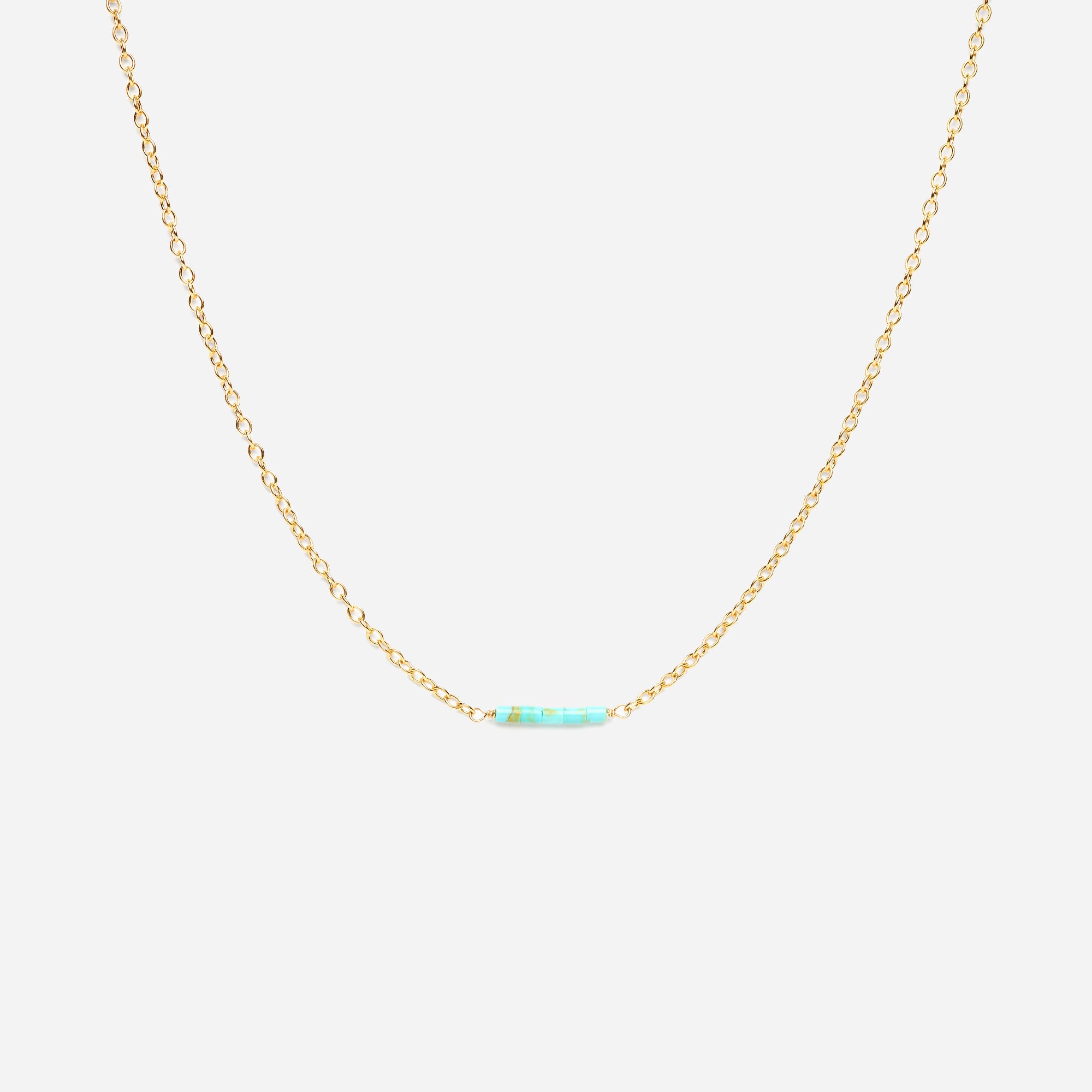 Turquoise Heishi Bar Necklace