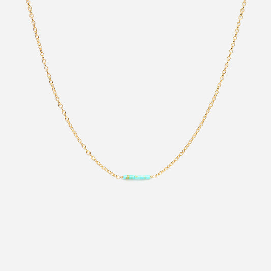 Turquoise Heishi Bar Necklace