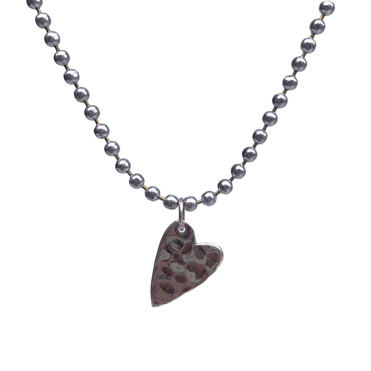 Sterling Silver Heart Necklace on Ballchain
