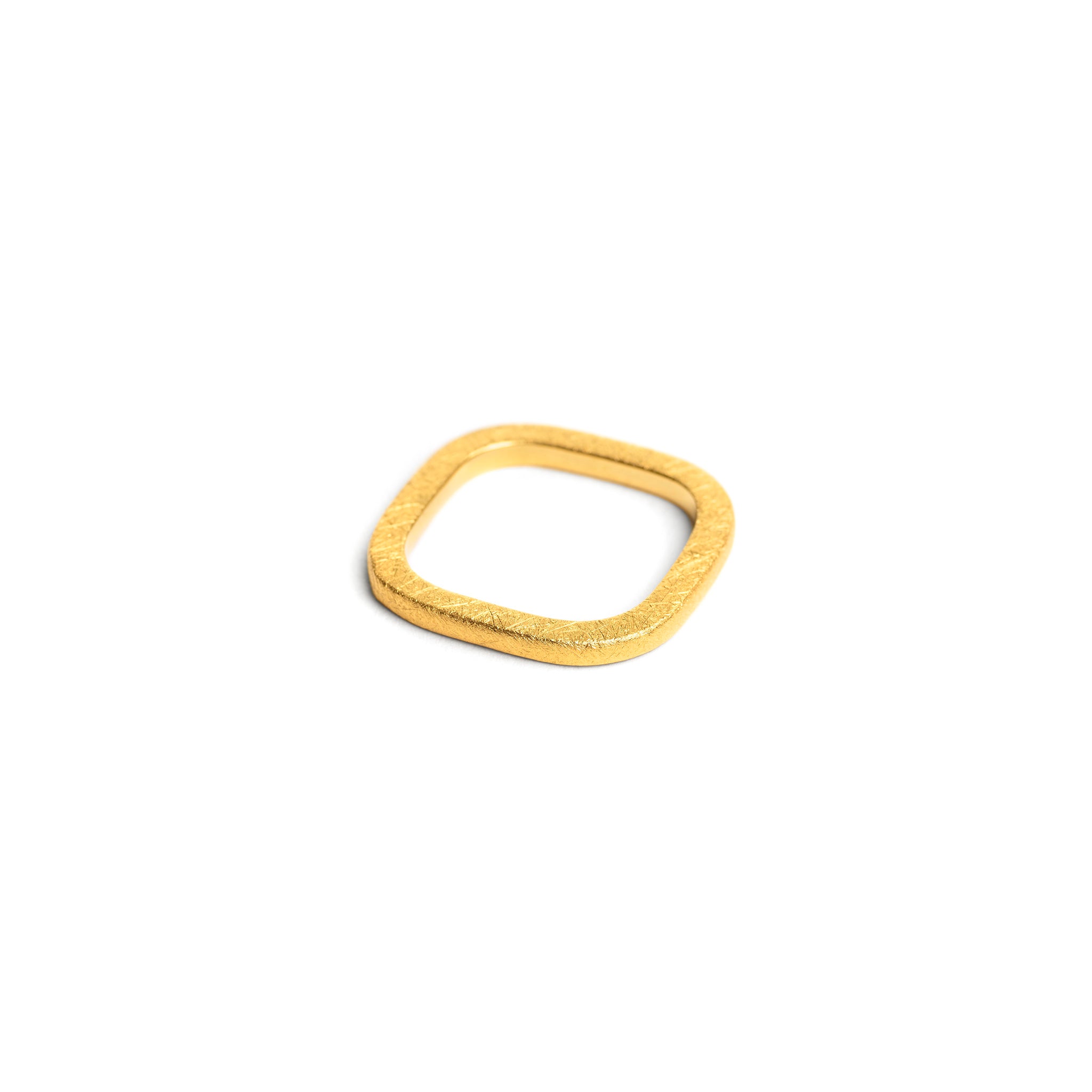 Thin Square Textured Ring-Gold