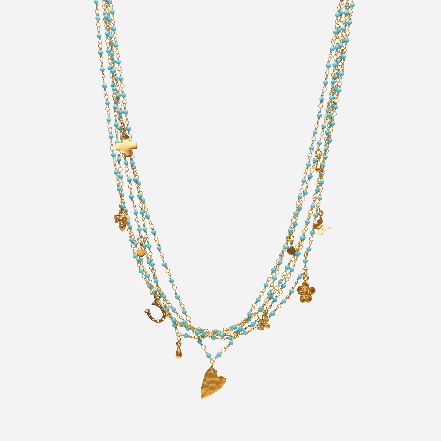 Extra CHARM Kingman Turquoise Charm Necklace